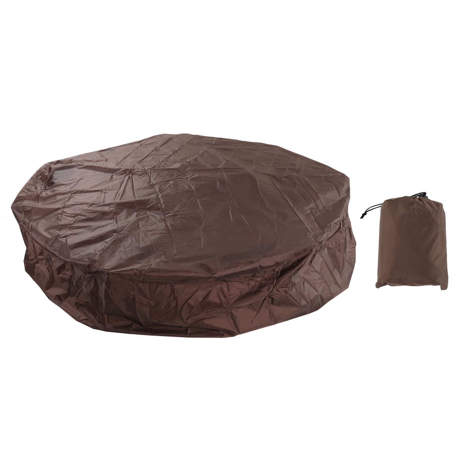 Outdoor Furniture Dust Covers Round Bathtub Cover 190 Silver Polyester Taffeta Hot Tub Waterproof Cover 210x30cm Coffee - Image 1