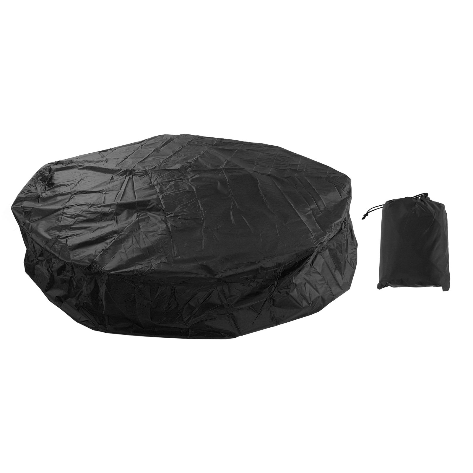 Outdoor Furniture Dust Covers Round Bathtub Cover 190 Silver Polyester Taffeta Hot Tub Waterproof Cover 215x70cm Black - Image 1