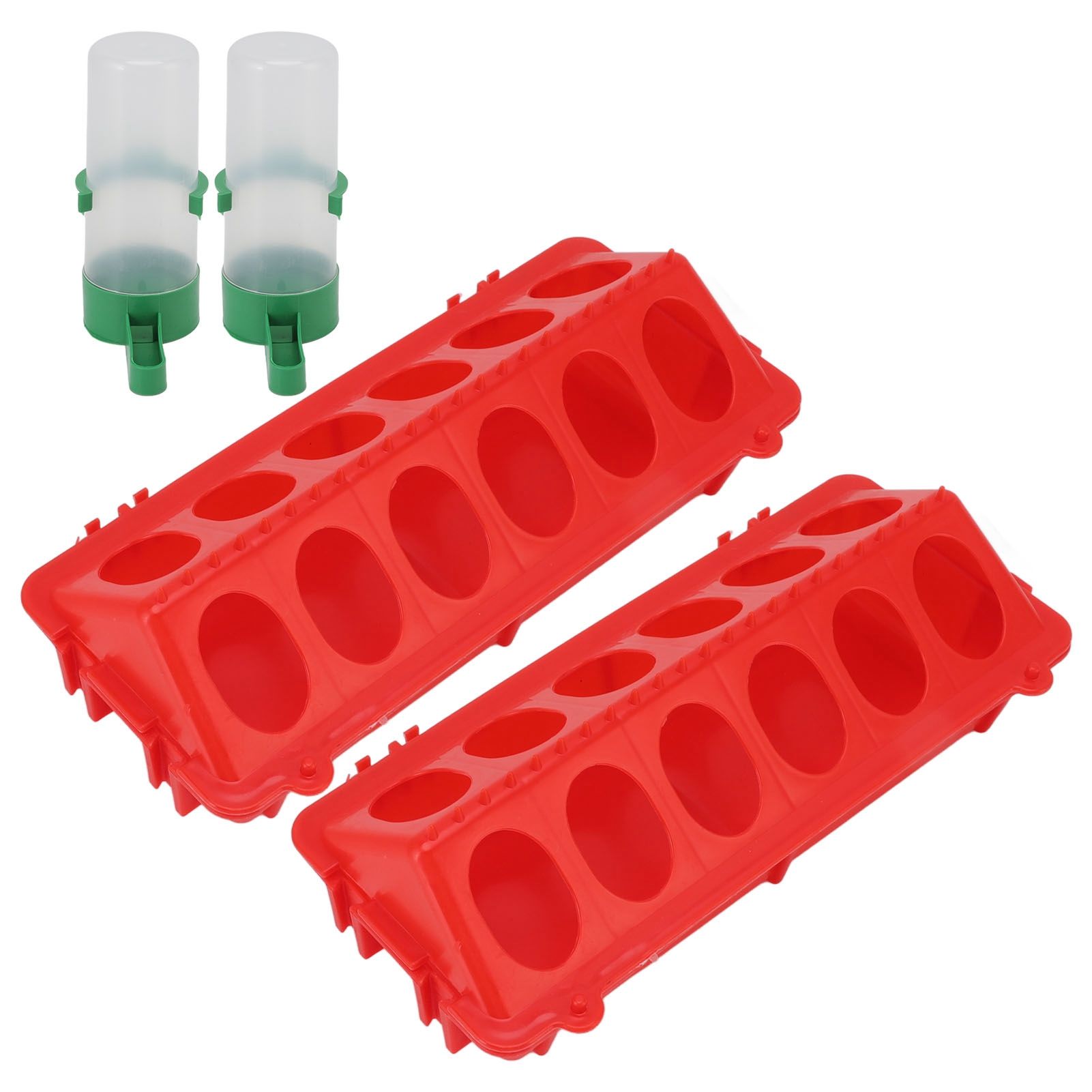 2Set Flip Top Chick Birds Water Feeder PP Chicken Trough Automatic Feeder with Splatter Proof Cover Poultry Equipment L Waterer 140ML - Image 1