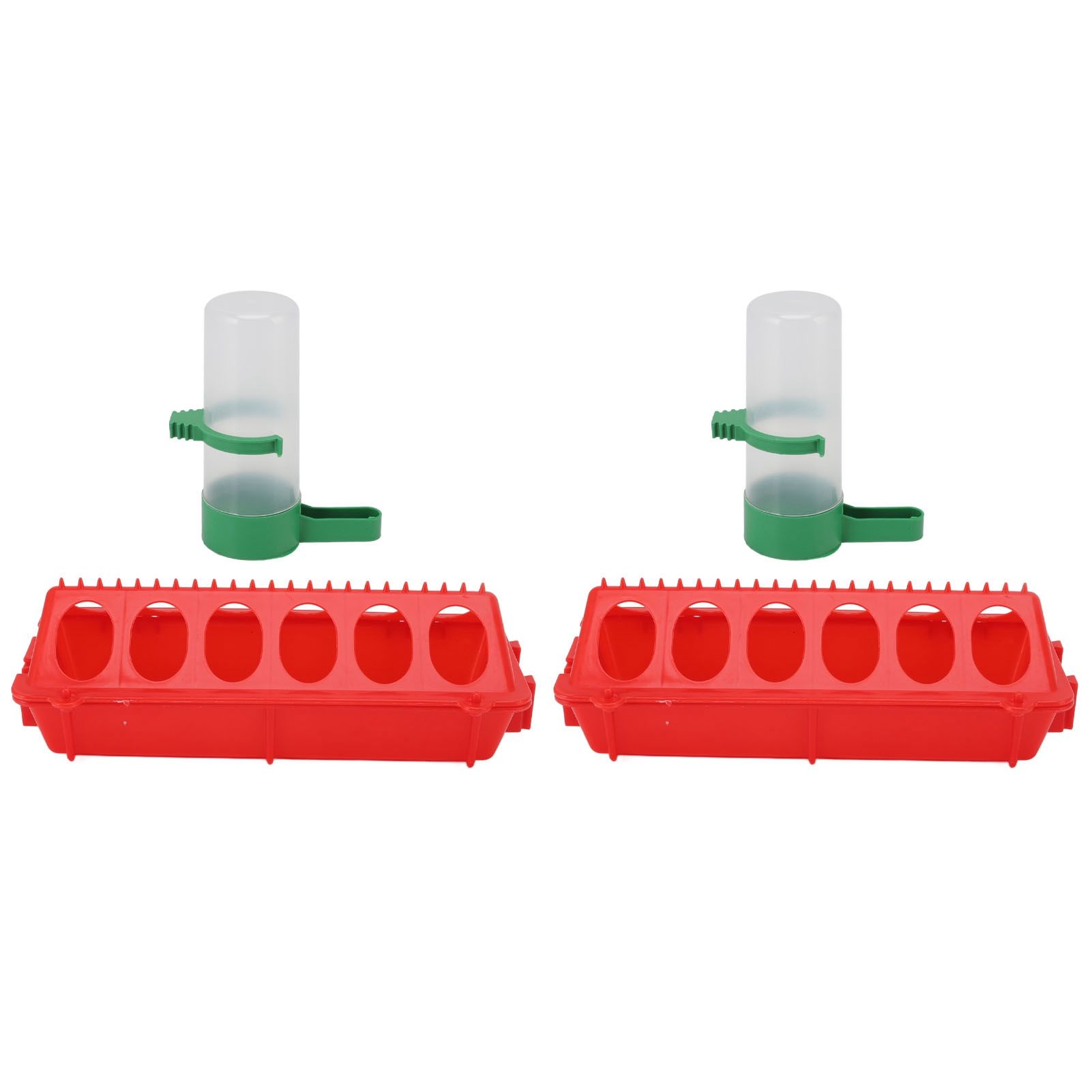 2Set Flip Top Chick Birds Water Feeder PP Chicken Trough Automatic Feeder with Splatter Proof Cover Poultry Equipment L Waterer 140ML - Image 8