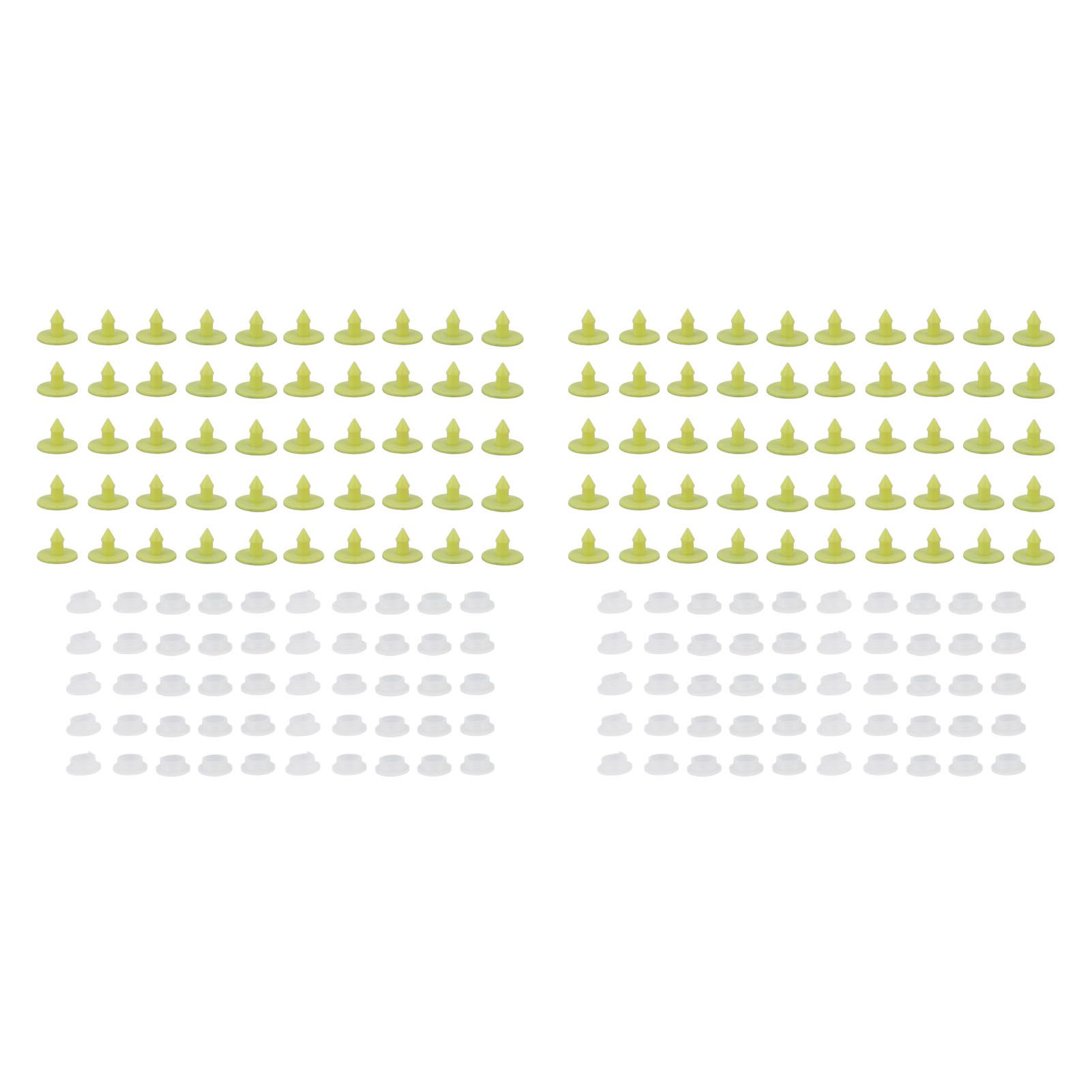 100PCS Livestock Ear Tag Bright Yellow PP Fadeless Reusable Universal Animal Ear Tag for Rabbit - Image 1
