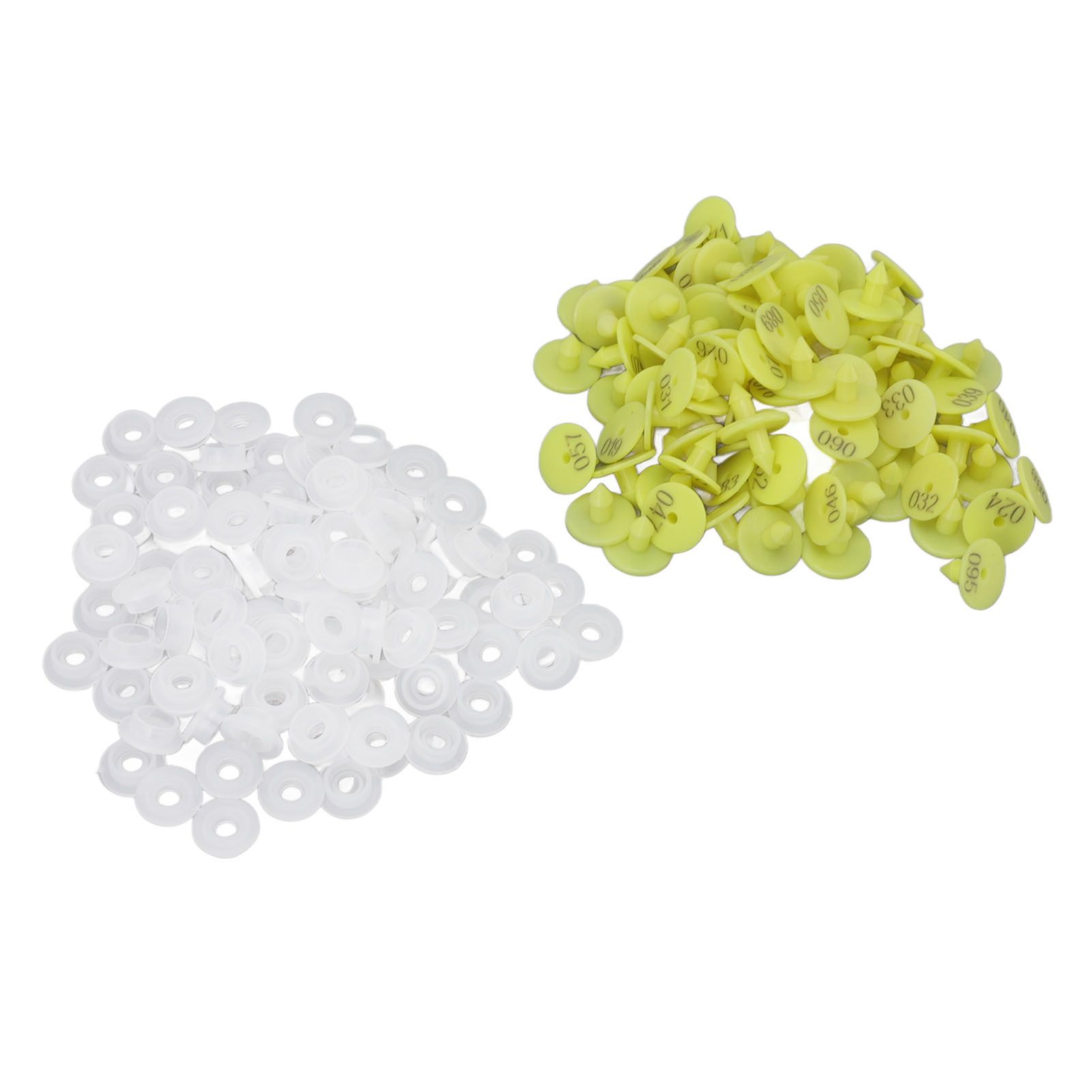 100PCS Livestock Ear Tag Bright Yellow PP Fadeless Reusable Universal Animal Ear Tag for Rabbit - Image 2