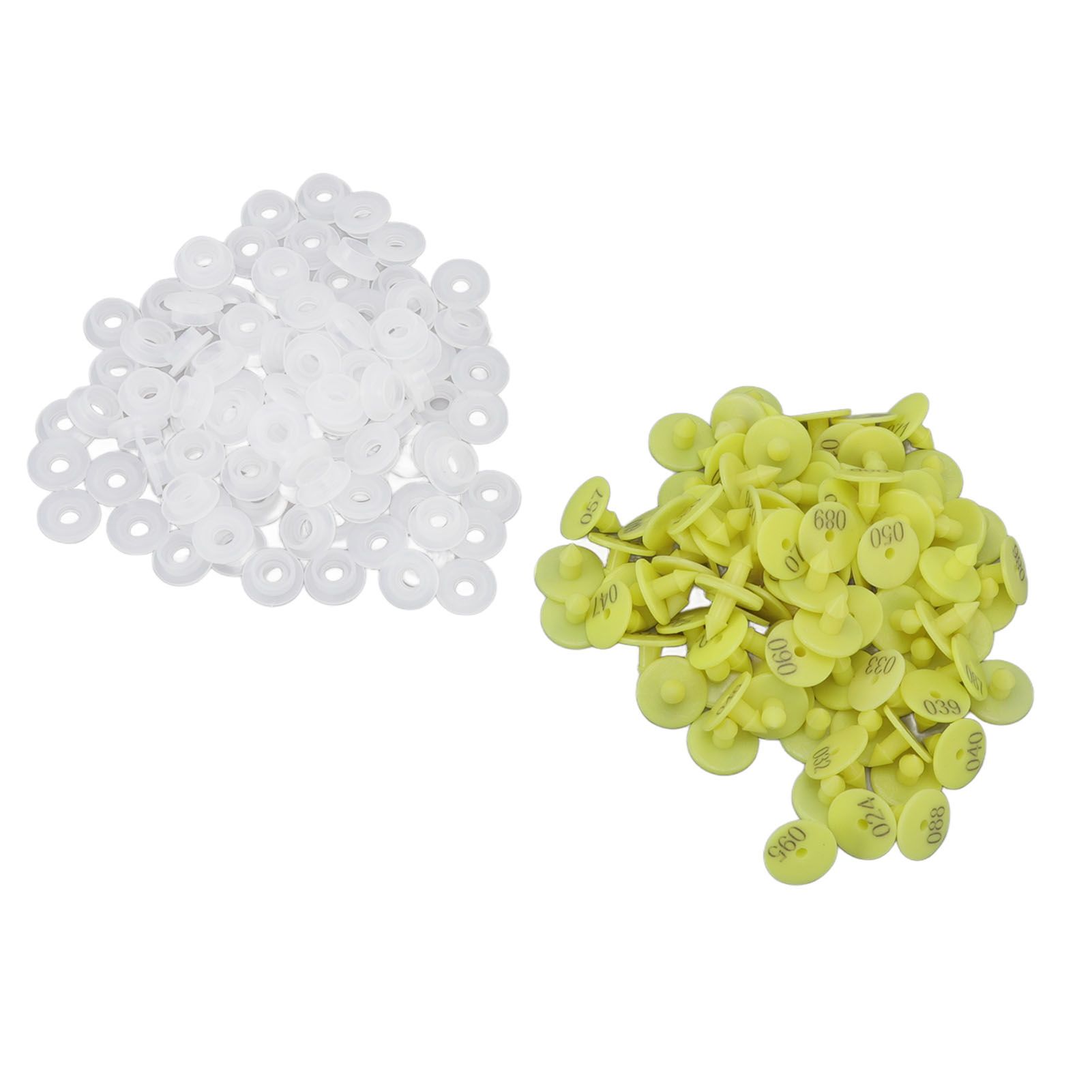 100PCS Livestock Ear Tag Bright Yellow PP Fadeless Reusable Universal Animal Ear Tag for Rabbit - Image 3