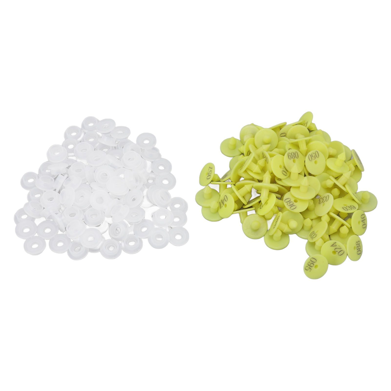 100PCS Livestock Ear Tag Bright Yellow PP Fadeless Reusable Universal Animal Ear Tag for Rabbit - Image 5