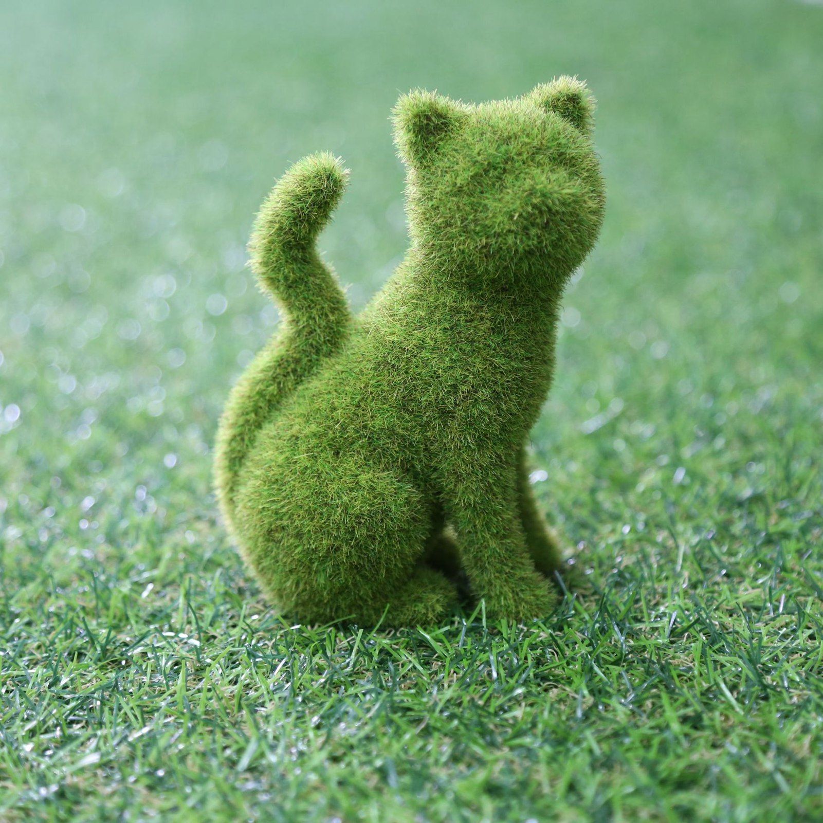 Flocked Animal Statue European Style Handcrafted Resin Simulation Moss Flocked Figurine for Garden Type B - Image 1