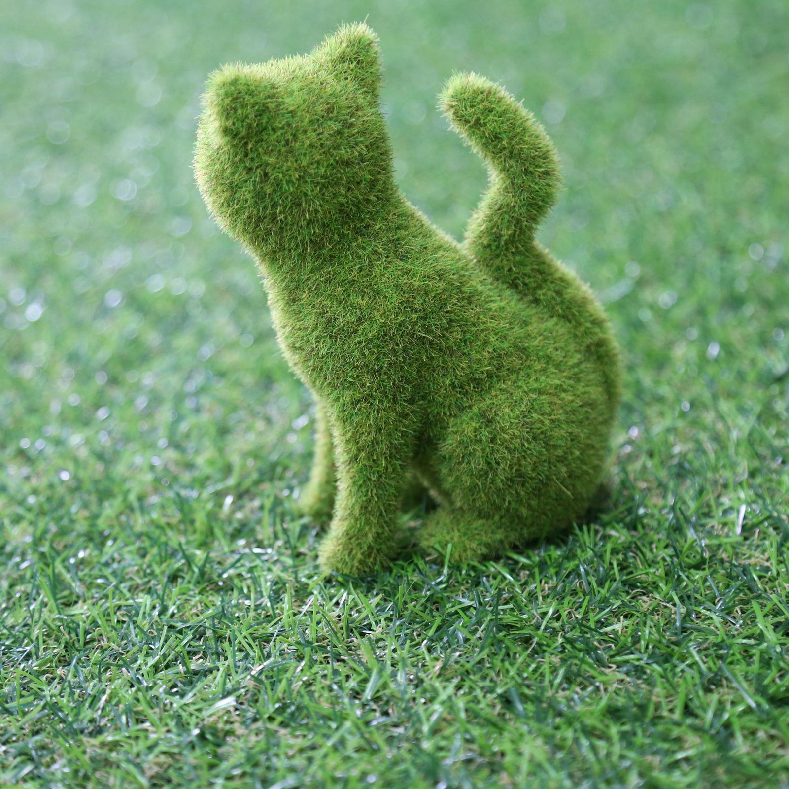 Flocked Animal Statue European Style Handcrafted Resin Simulation Moss Flocked Figurine for Garden Type B - Image 2
