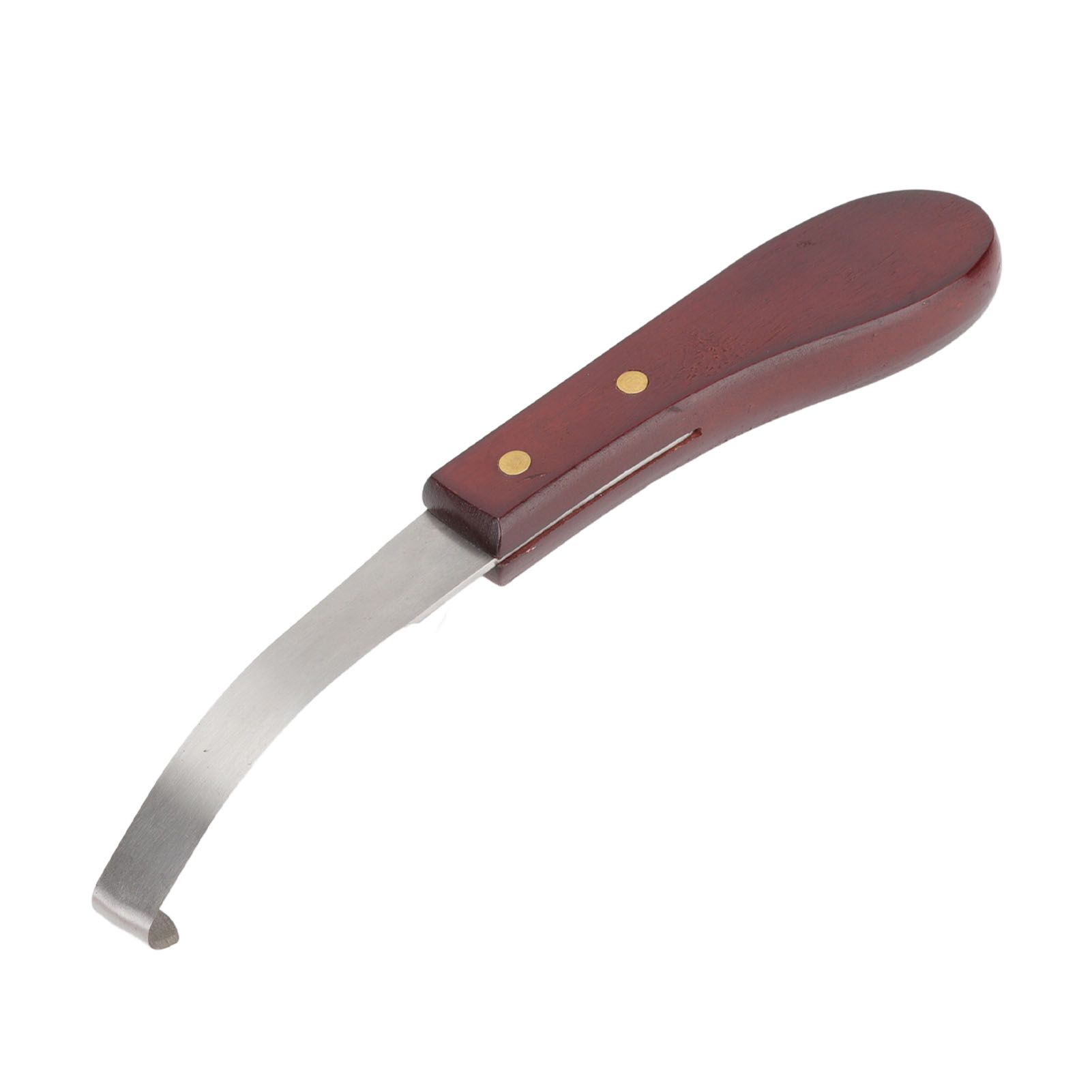 Hoof Knife Razor Stainless Steel Double Sided Blade Ergonomic Wooden Handle Hoof Edge Knife for Horse Hoof Trimming - Image 1