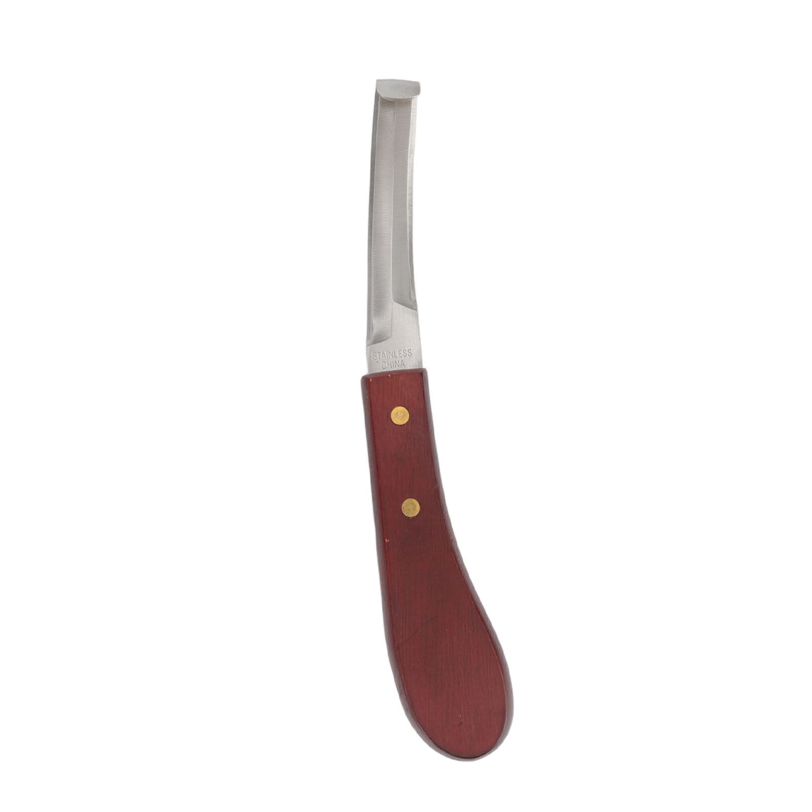 Hoof Knife Razor Stainless Steel Double Sided Blade Ergonomic Wooden Handle Hoof Edge Knife for Horse Hoof Trimming - Image 5