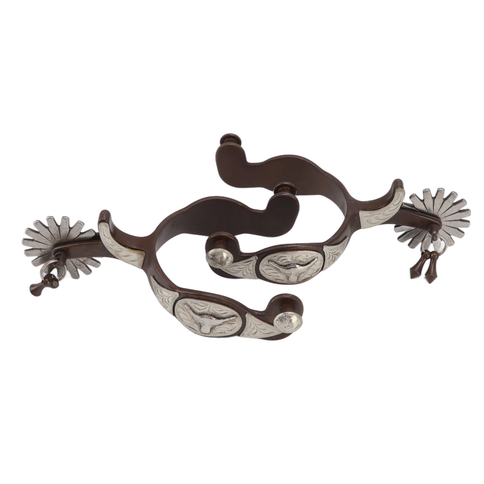 2 PCS Cowboy Horse Spurs Outdoor Garden Retro Spurs Saddlery Equipment with Cow Icon - Image 4