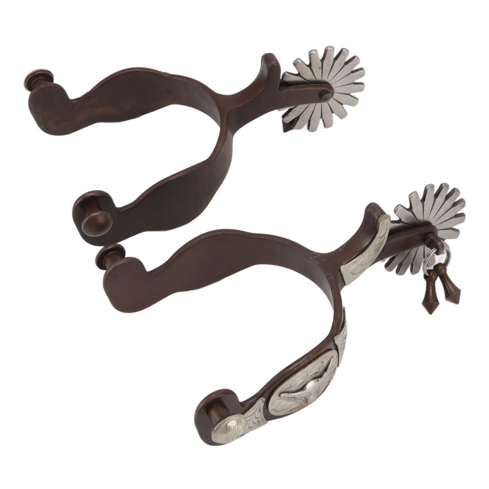 2 PCS Cowboy Horse Spurs Outdoor Garden Retro Spurs Saddlery Equipment with Cow Icon - Image 5