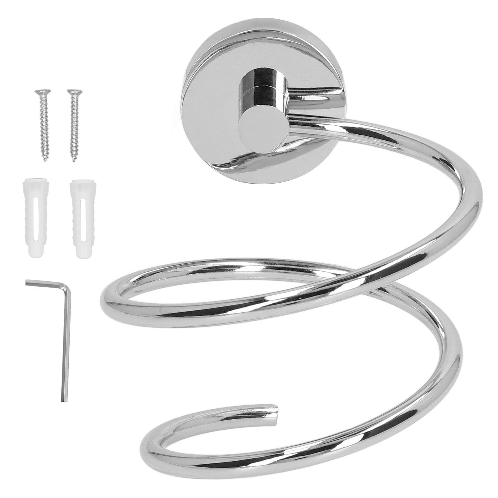 304 Stainless Steel Hair Dryer Rack Keep Tidy Wall Mount Blow Hair Dryer Holder for Bathroom Chrome Plated - Image 1