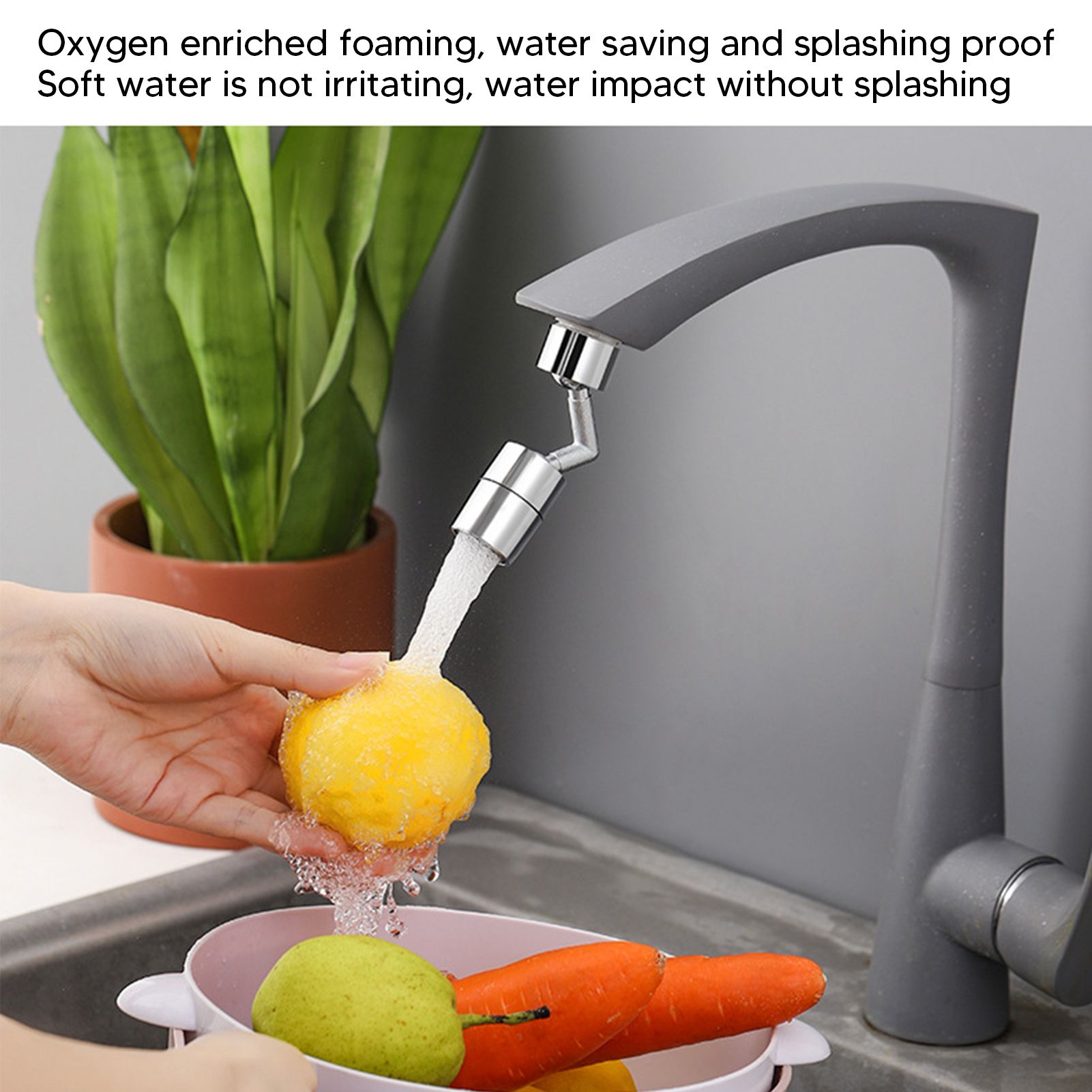 Plastic Faucet Extender 360 Degree Universal Rotating Splashing Proof Tap Aerator for Kitchen Bathroom - Image 7