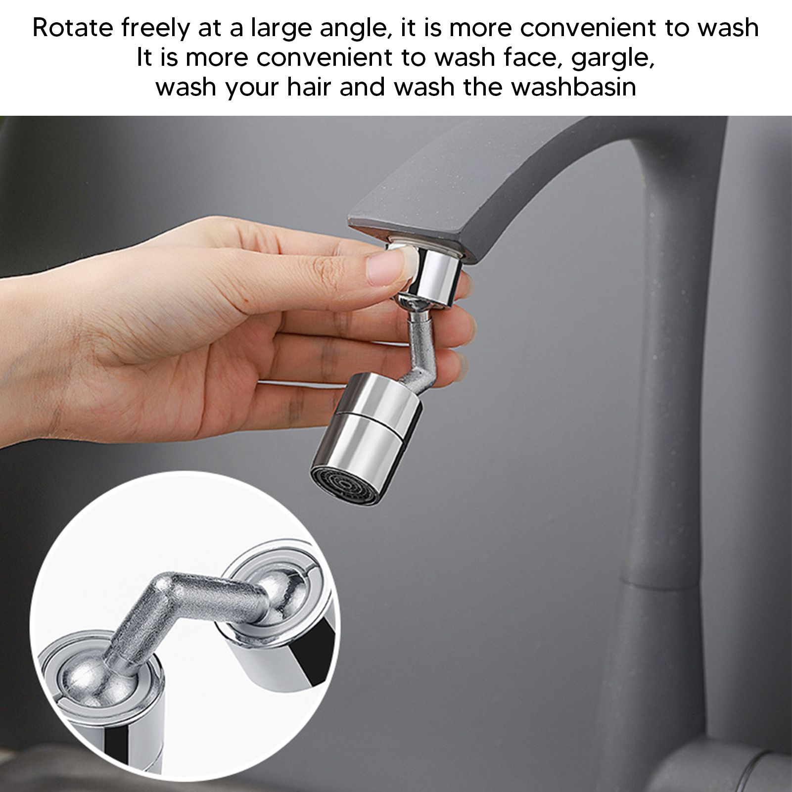 Plastic Faucet Extender 360 Degree Universal Rotating Splashing Proof Tap Aerator for Kitchen Bathroom - Image 8