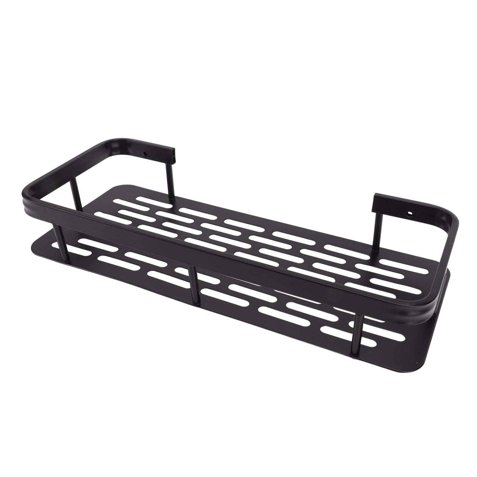 Shower Caddy Single Tier Durable Aluminium Rustproof Sticker Installation Shower Shelf for Bathroom Bedroom Kitchen Black - Image 3