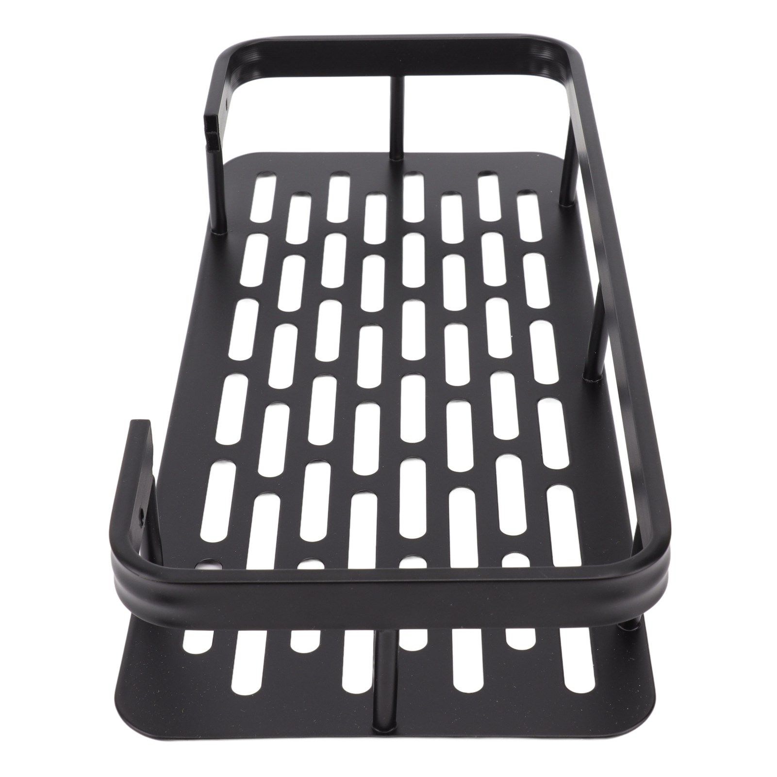 Shower Caddy Single Tier Durable Aluminium Rustproof Sticker Installation Shower Shelf for Bathroom Bedroom Kitchen Black - Image 5