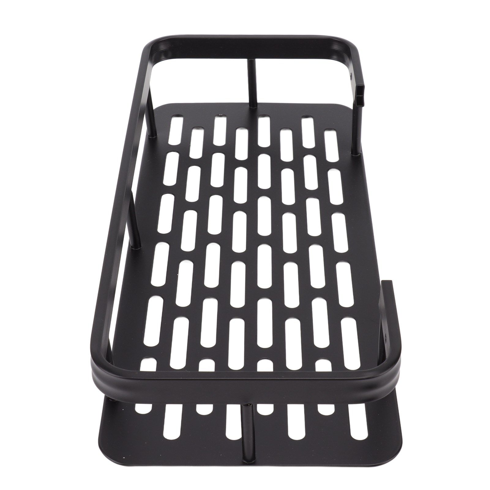 Shower Caddy Single Tier Durable Aluminium Rustproof Sticker Installation Shower Shelf for Bathroom Bedroom Kitchen Black - Image 6