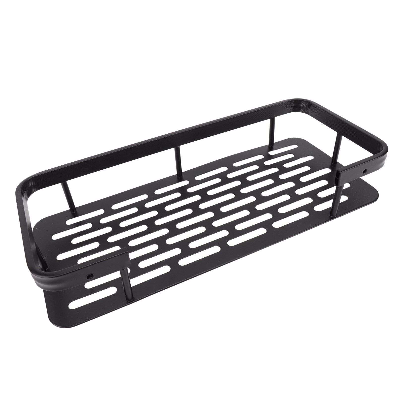 Shower Caddy Single Tier Durable Aluminium Rustproof Sticker Installation Shower Shelf for Bathroom Bedroom Kitchen Black - Image 7