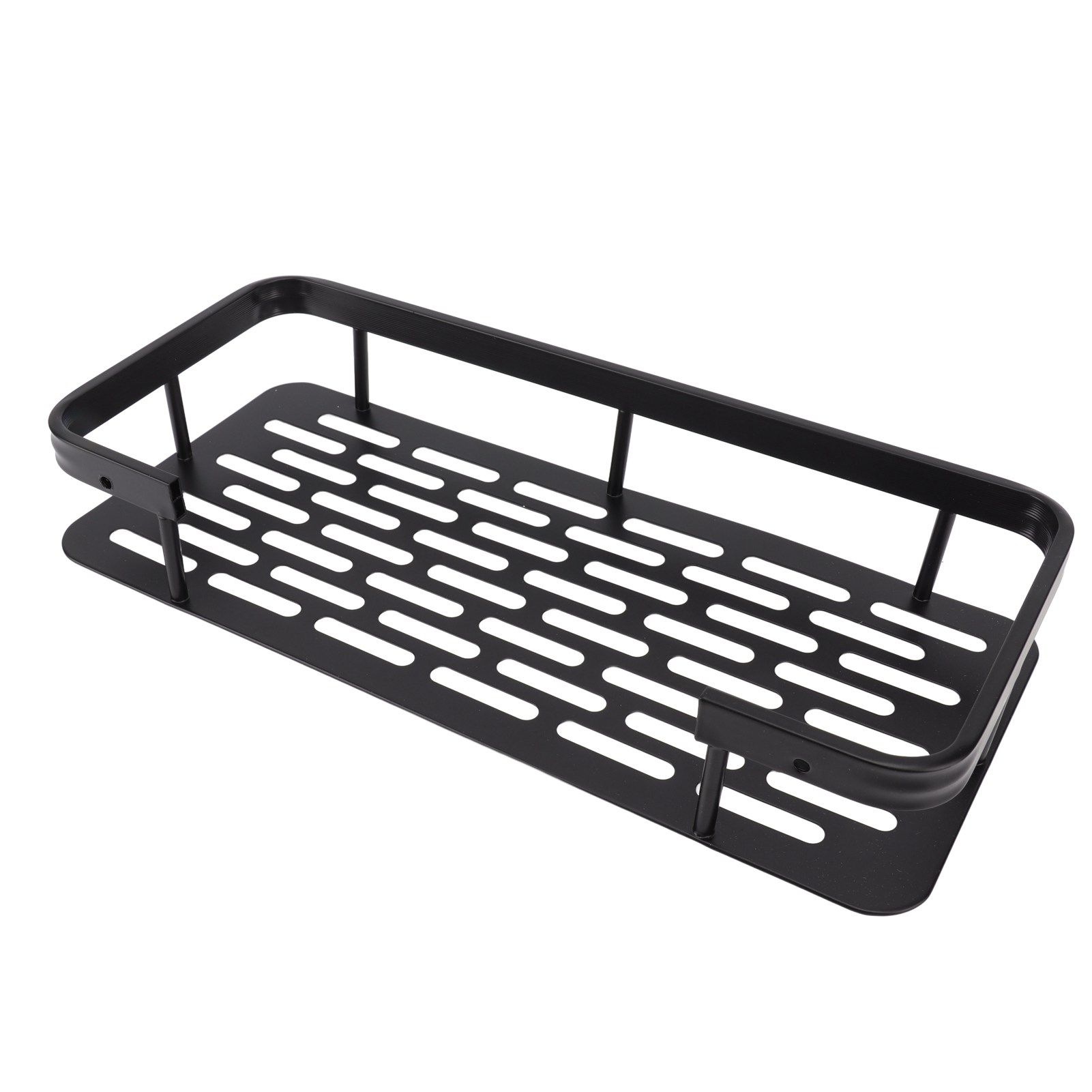 Shower Caddy Single Tier Durable Aluminium Rustproof Sticker Installation Shower Shelf for Bathroom Bedroom Kitchen Black - Image 8