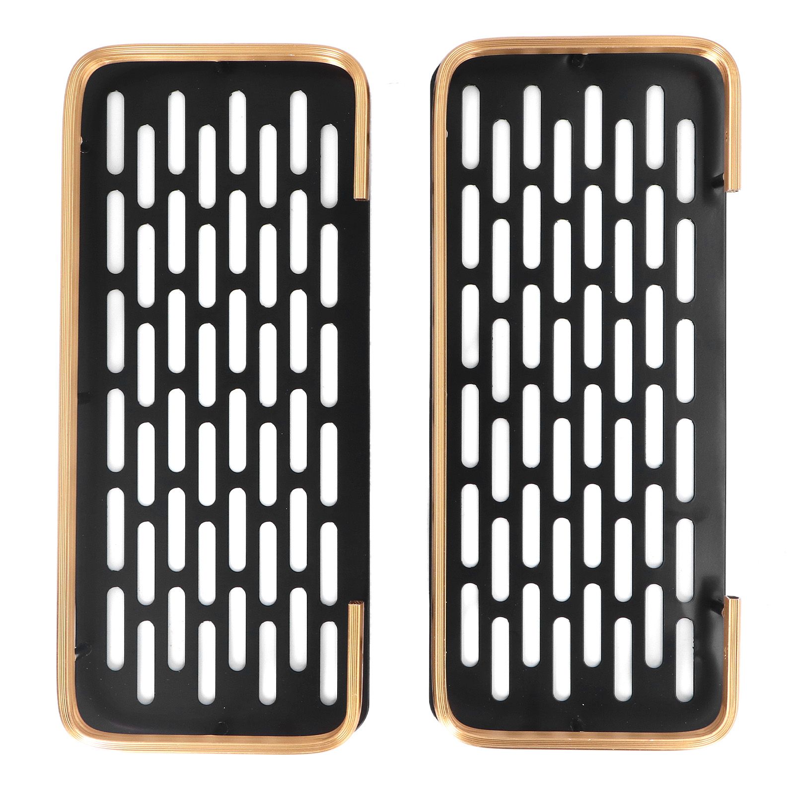 Shower Caddy Double Layer Rectangle Shape Space Saving Aluminum Punching Free Installation Bathroom Supplies for Home Black Gold - Image 8