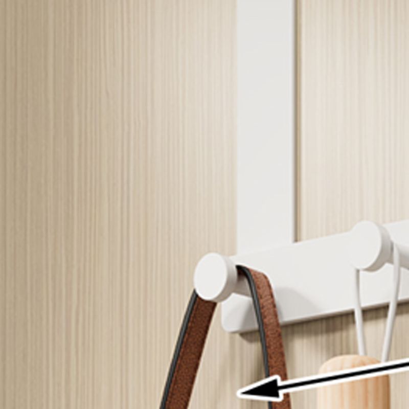 Door Hook Hanger Punch Free Seamless Long Arm Quiet Aluminum Over Door Hooks for Bedrooms Bathrooms White 5 Hooks - Image 2