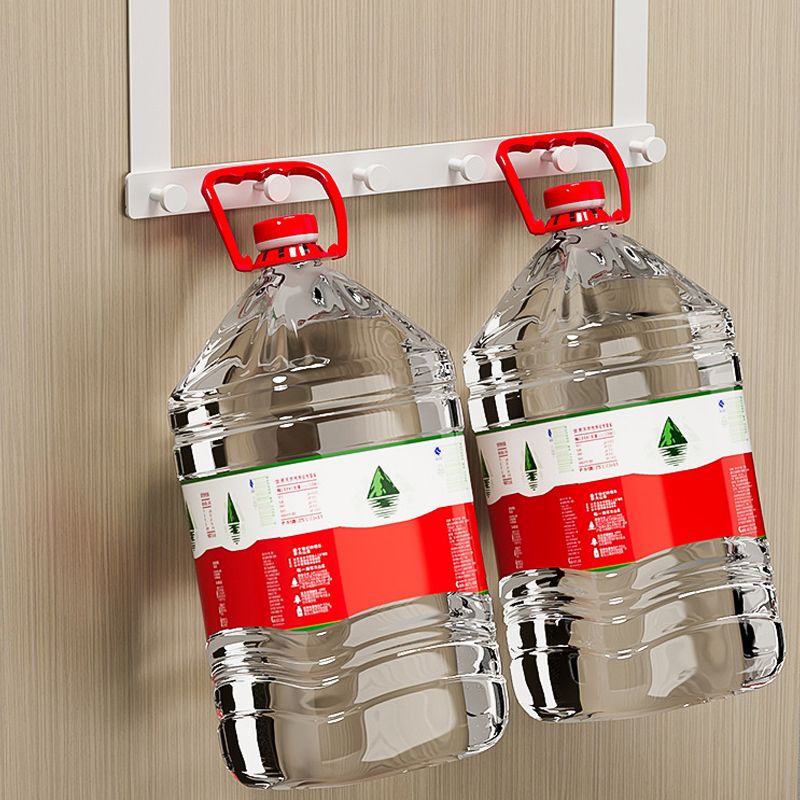 Door Hook Hanger Punch Free Seamless Long Arm Quiet Aluminum Over Door Hooks for Bedrooms Bathrooms White 6 Hooks - Image 4