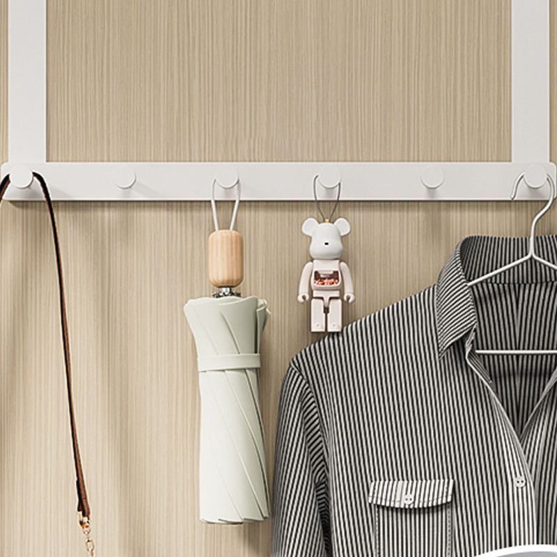Door Hook Hanger Punch Free Seamless Long Arm Quiet Aluminum Over Door Hooks for Bedrooms Bathrooms White 6 Hooks - Image 5