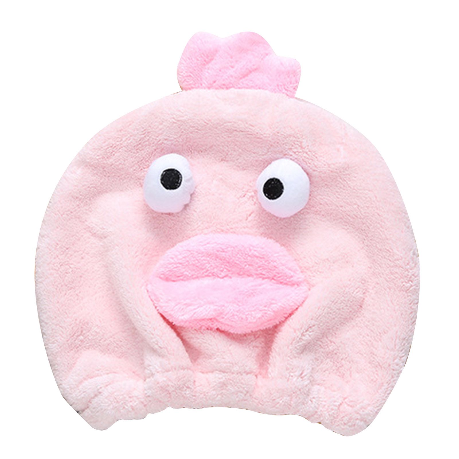 Quick Dry Hair Hat Elastic Strong Water Absorption Fine Fiber Skin Friendly Cartoon Hair Drying Towel Pink - Image 1