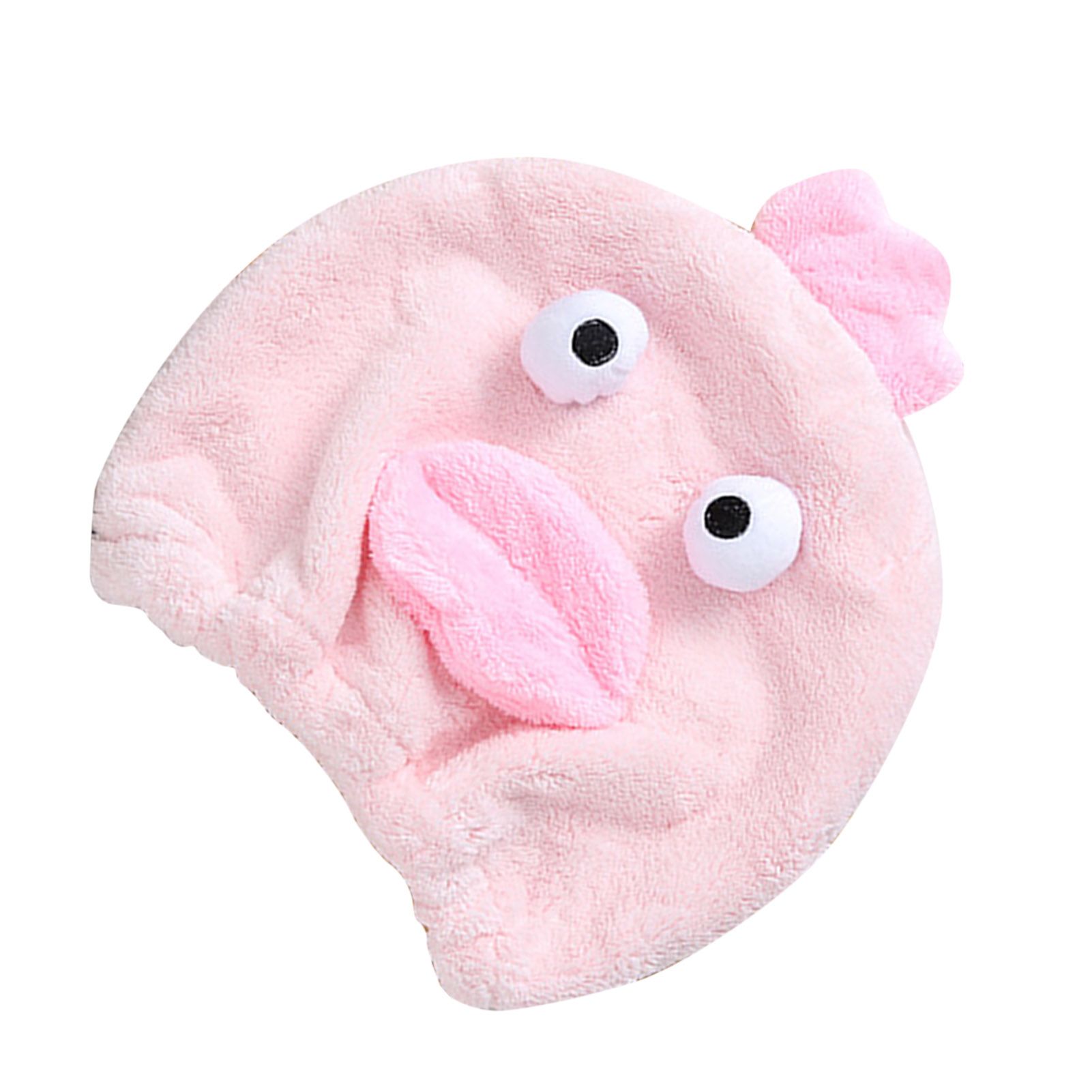 Quick Dry Hair Hat Elastic Strong Water Absorption Fine Fiber Skin Friendly Cartoon Hair Drying Towel Pink - Image 3