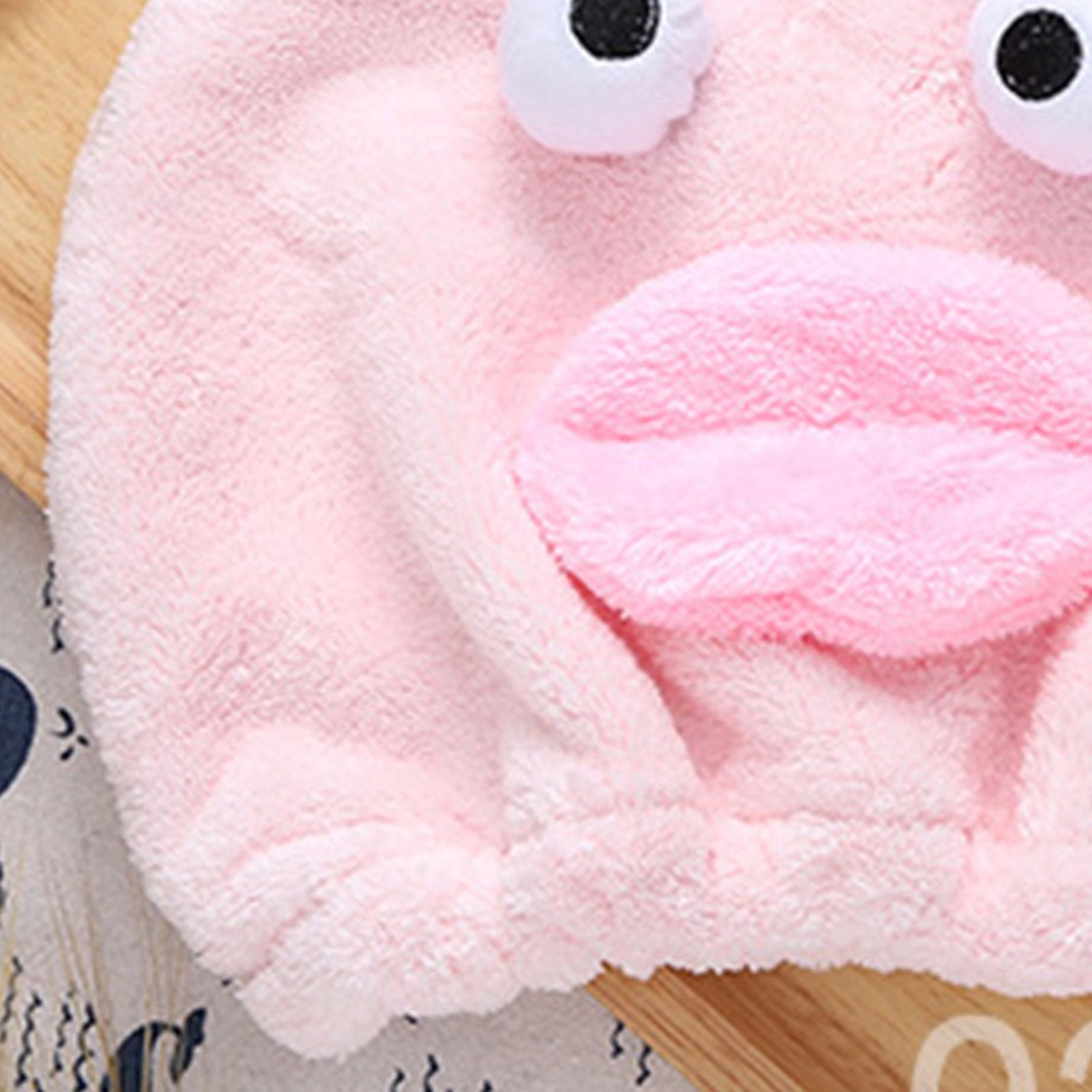 Quick Dry Hair Hat Elastic Strong Water Absorption Fine Fiber Skin Friendly Cartoon Hair Drying Towel Pink - Image 7
