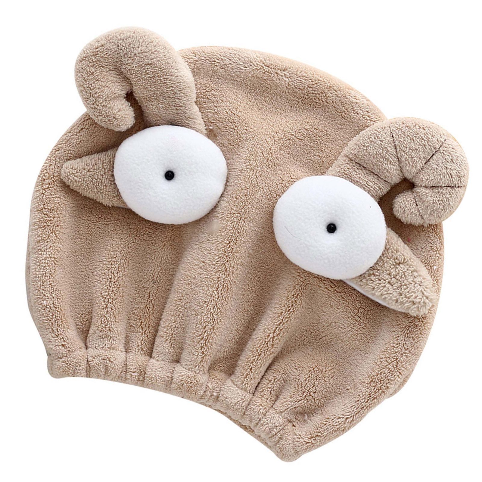 Quick Dry Hair Hat Elastic Strong Water Absorption Fine Fiber Skin Friendly Cartoon Hair Drying Towel Camel - Image 2
