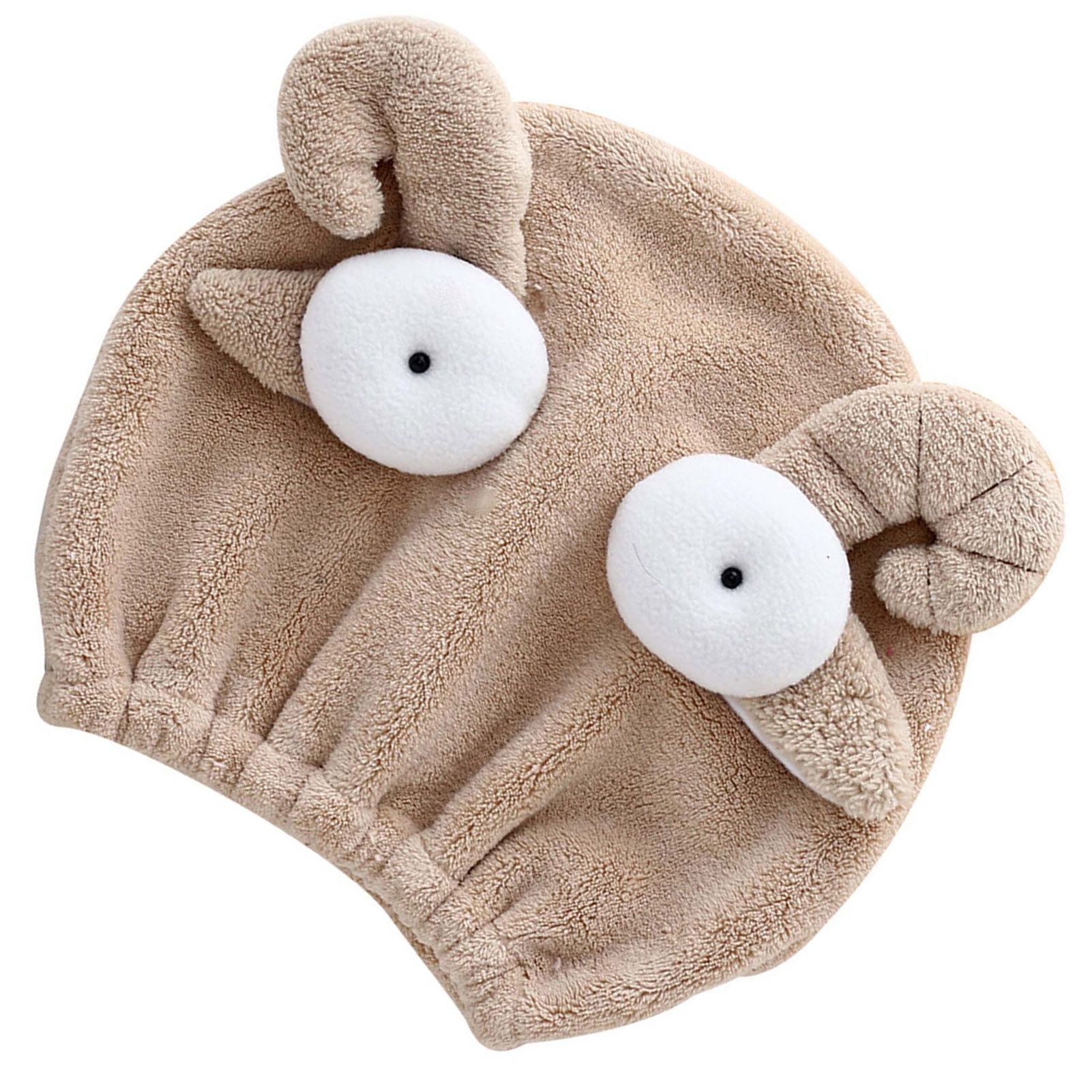 Quick Dry Hair Hat Elastic Strong Water Absorption Fine Fiber Skin Friendly Cartoon Hair Drying Towel Camel - Image 3