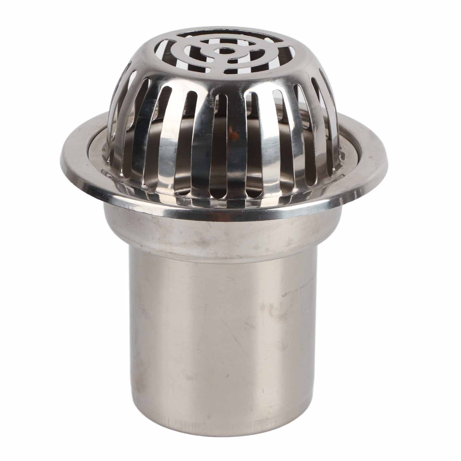 Roof Floor Drain Stainless Steel Non Blocking Balcony Outdoor Rain Bucket Drainage Parts Round 5in - Image 1