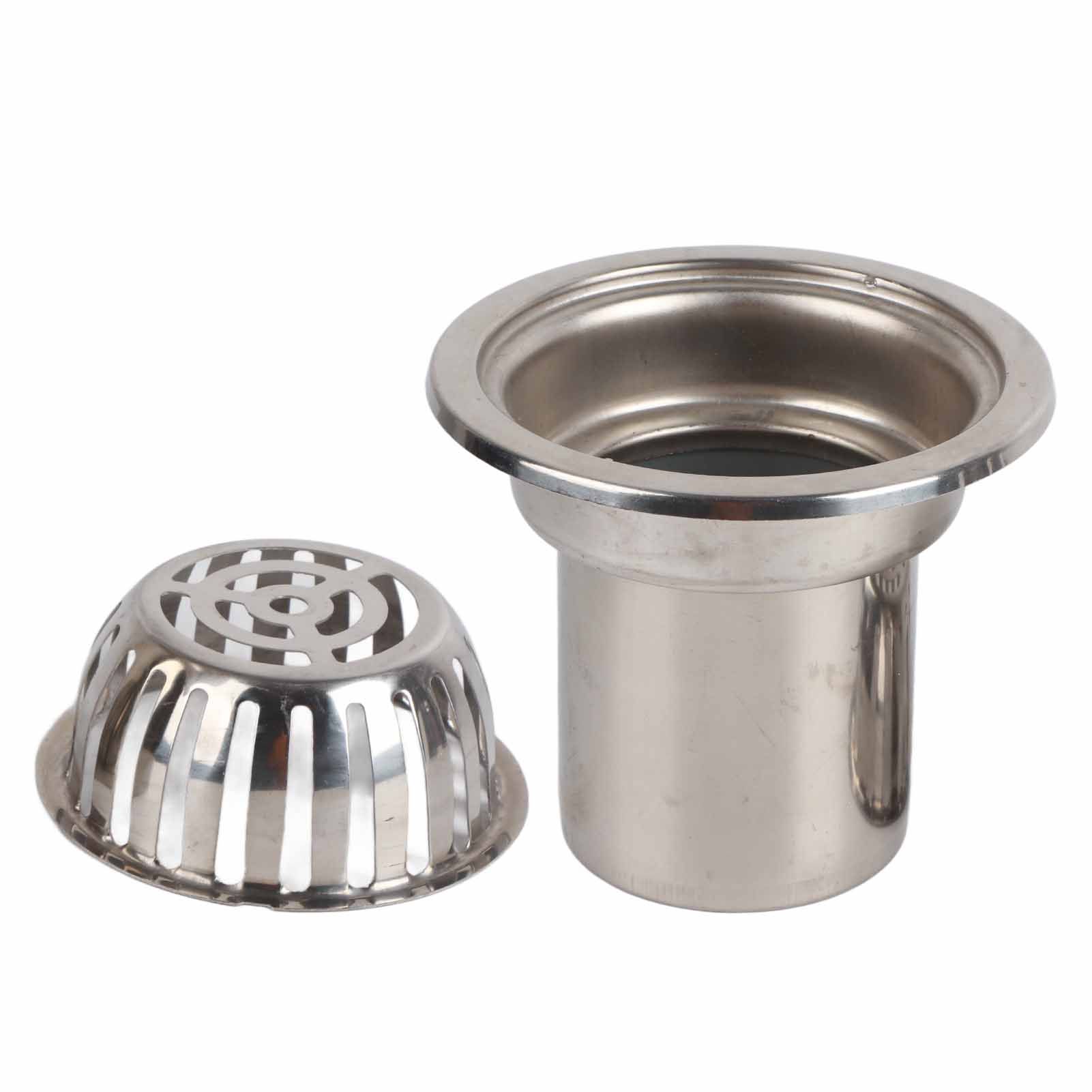 Roof Floor Drain Stainless Steel Non Blocking Balcony Outdoor Rain Bucket Drainage Parts Round 5in - Image 2