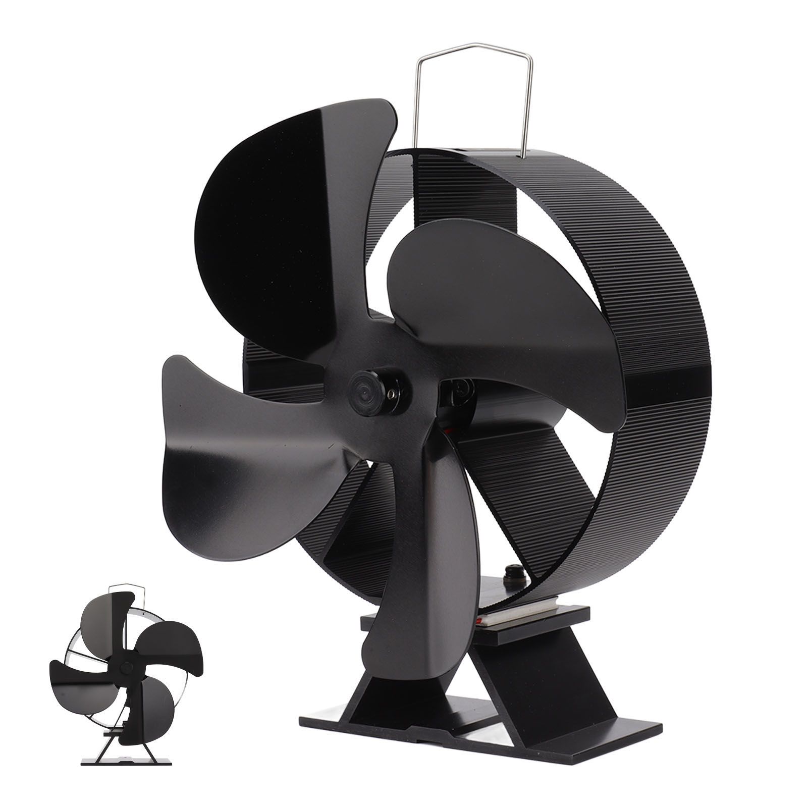 Heat Powered Stove Fan Aluminum Alloy 4 Blades Strong Wind Fireplace Fan for Home - Image 7