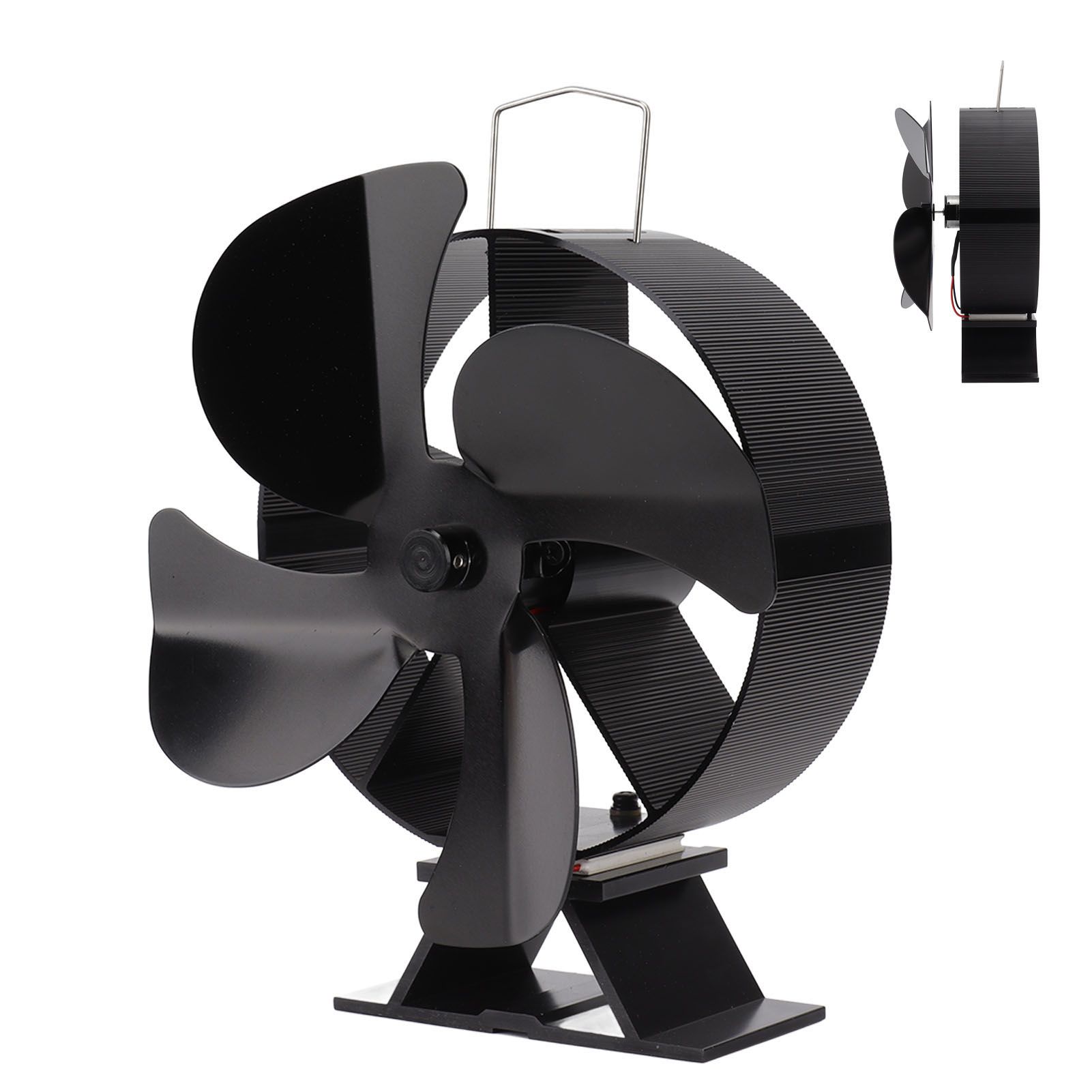 Heat Powered Stove Fan Aluminum Alloy 4 Blades Strong Wind Fireplace Fan for Home - Image 8