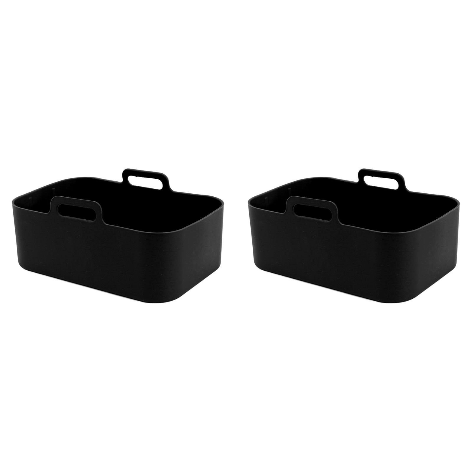 2 Sets Kitchen Fryer Silicone Basket and Mat Reusable Non Stick Rectangular Air Oven Accessories for Ninja DZ201 Foodi 8QT Black - Image 4