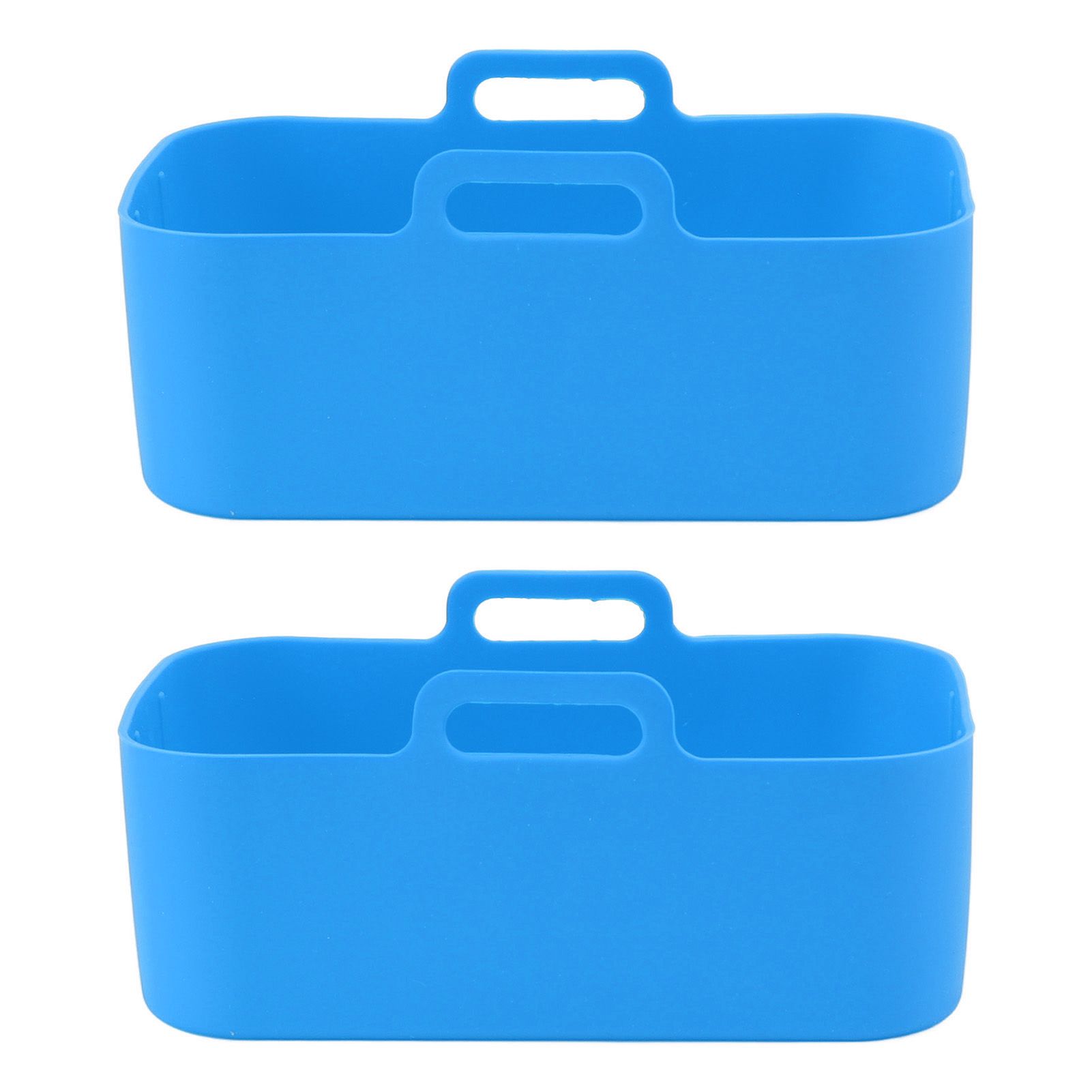 2 Sets Kitchen Fryer Silicone Basket and Mat Reusable Non Stick Rectangular Air Oven Accessories for Ninja DZ201 Foodi 8QT Blue - Image 6
