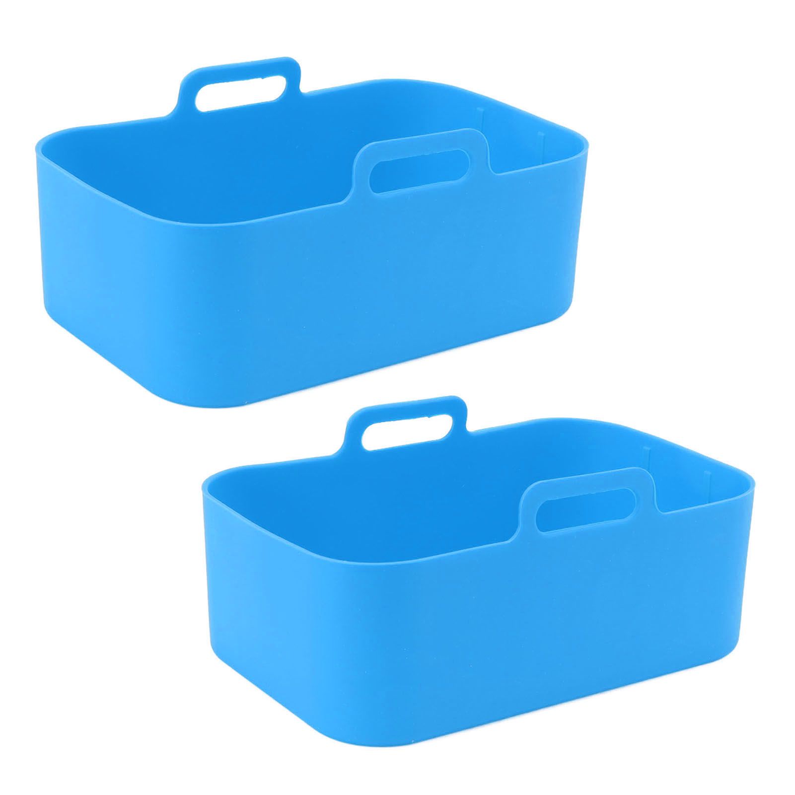 2pcs Fryer Silicone Basket Nonstick High Temperature Resistanc Fryer Liner with Brush for Ninja DZ201 Foodi 8QT Blue - Image 5