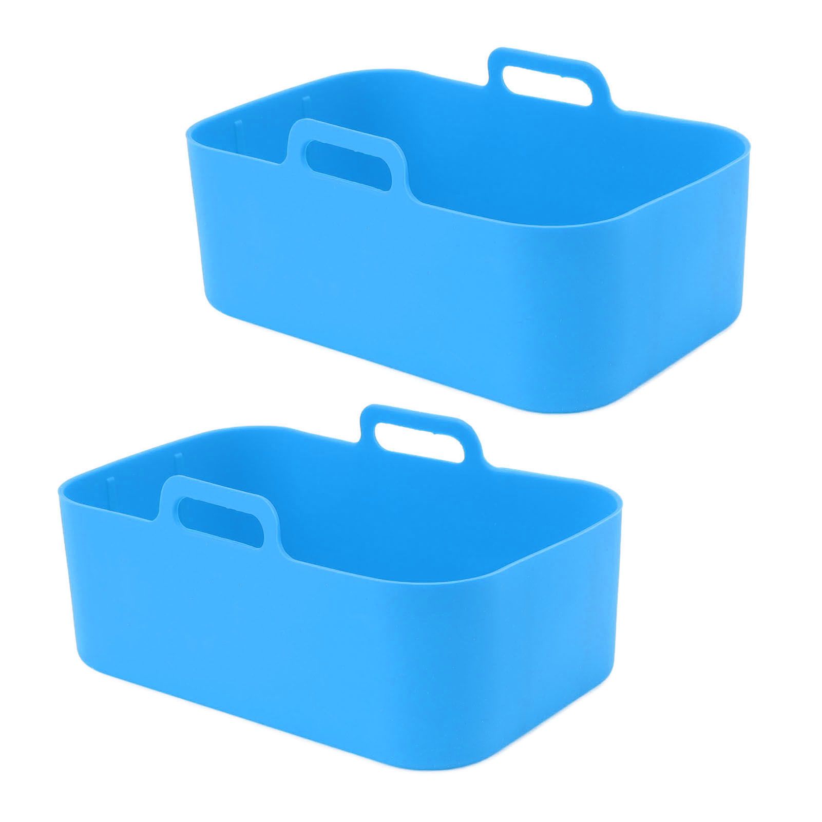 2pcs Fryer Silicone Basket Nonstick High Temperature Resistanc Fryer Liner with Brush for Ninja DZ201 Foodi 8QT Blue - Image 6