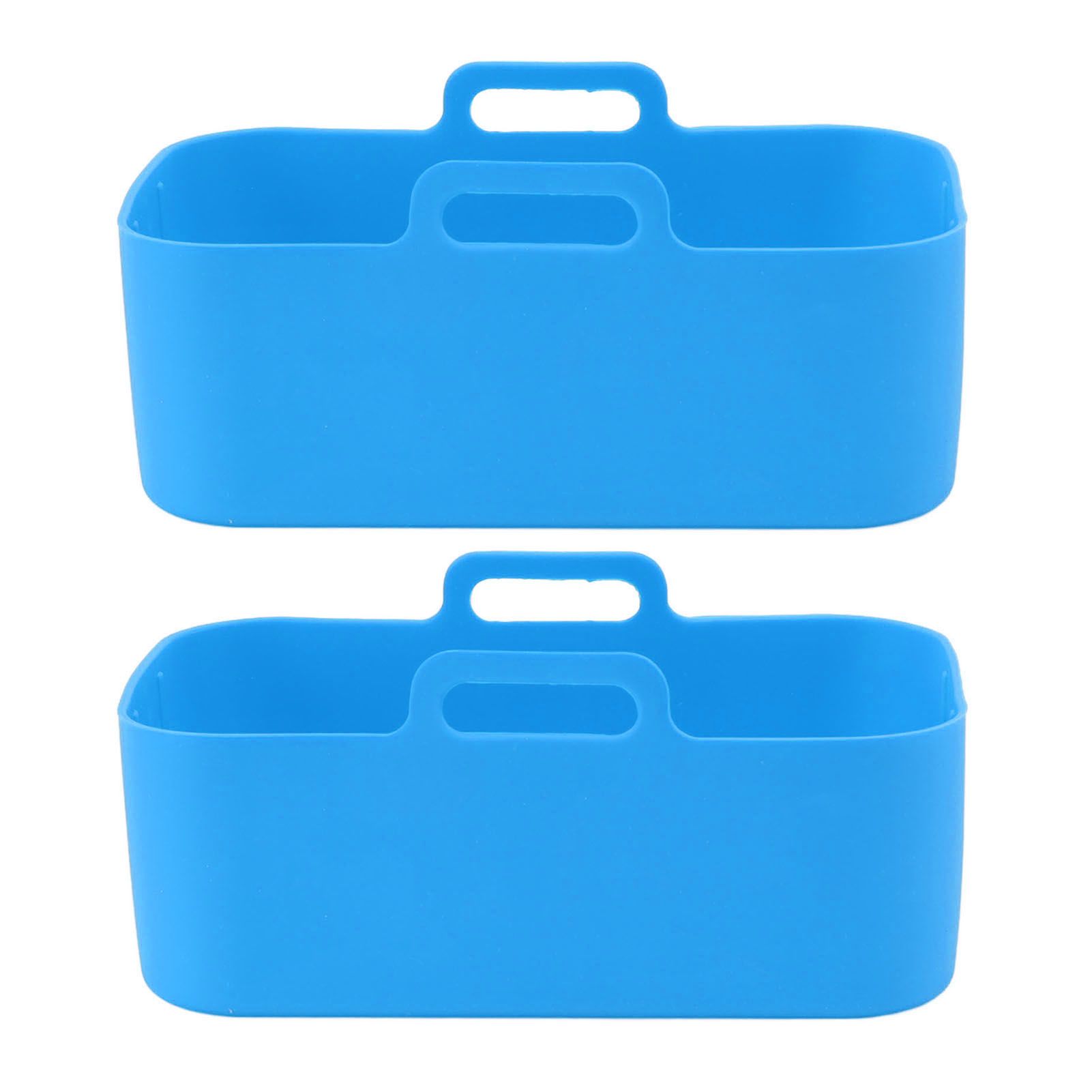 2pcs Fryer Silicone Basket Nonstick High Temperature Resistanc Fryer Liner with Brush for Ninja DZ201 Foodi 8QT Blue - Image 7
