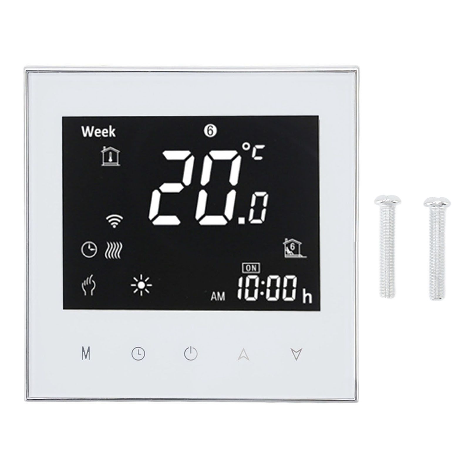 Smart Boiler Heating Thermostat WIFI APP Voice Control LCD Touch Screen Programmable White 95‑240V - Image 1