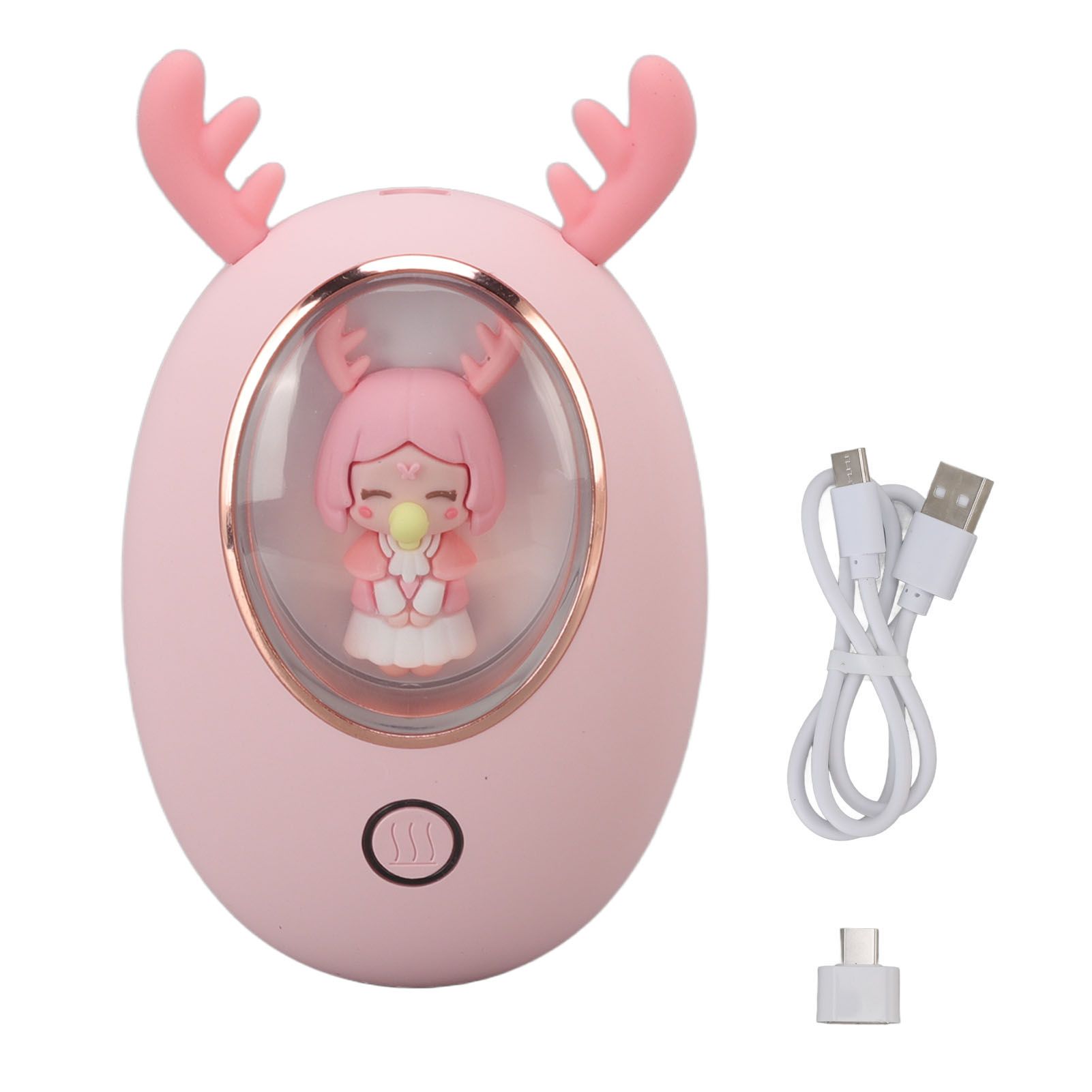 Rechargeable Hand Warmer USB 3000mAh Portable Electric Hand Warmer Power Bank Men Women Winter Gifts for Outdoor Sports Golf Camping Pink - Image 1