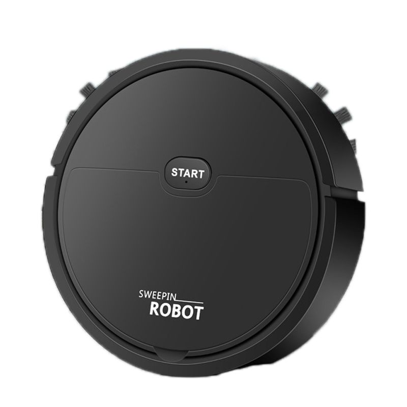 Robot Vacuum Cleaner USB Smart 3 In 1 Suction Sweeping Mopping Function Automatic Vacuum Cleaner for Small Apartments Black - Image 1