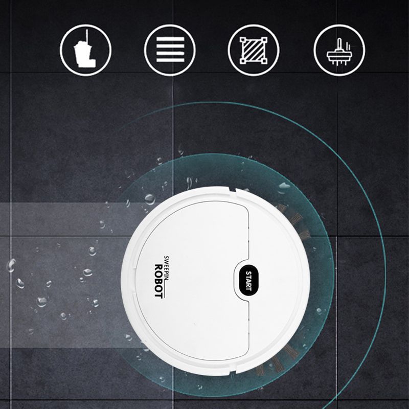 Robot Vacuum Cleaner USB Smart 3 In 1 Suction Sweeping Mopping Function Automatic Vacuum Cleaner for Small Apartments White - Image 8