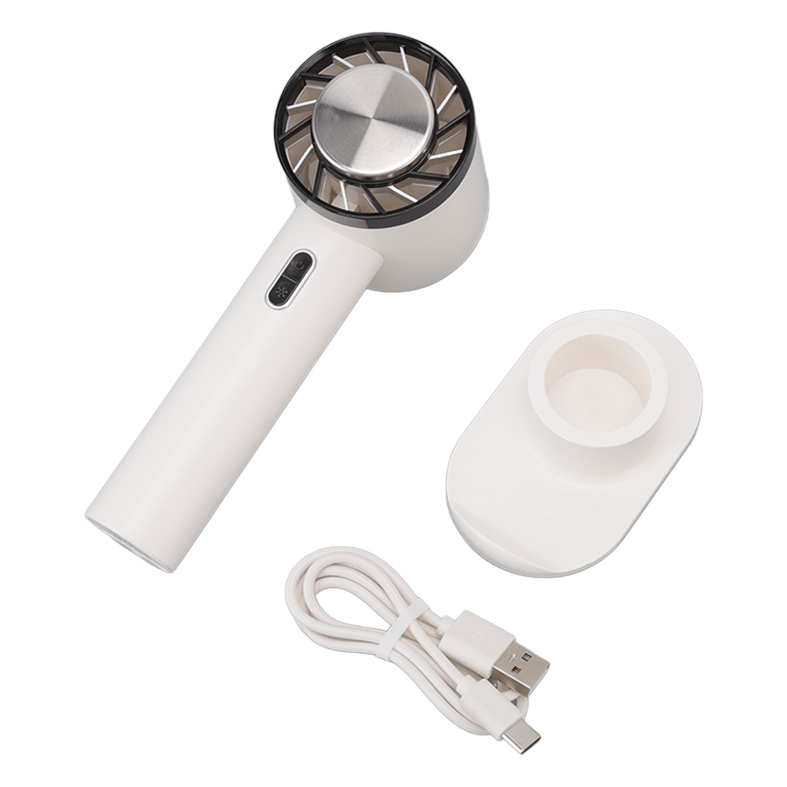 Hand Held Cooling Fan Portable USB Rechargeable Small Pocket Fan for Office Traveling White - Image 1