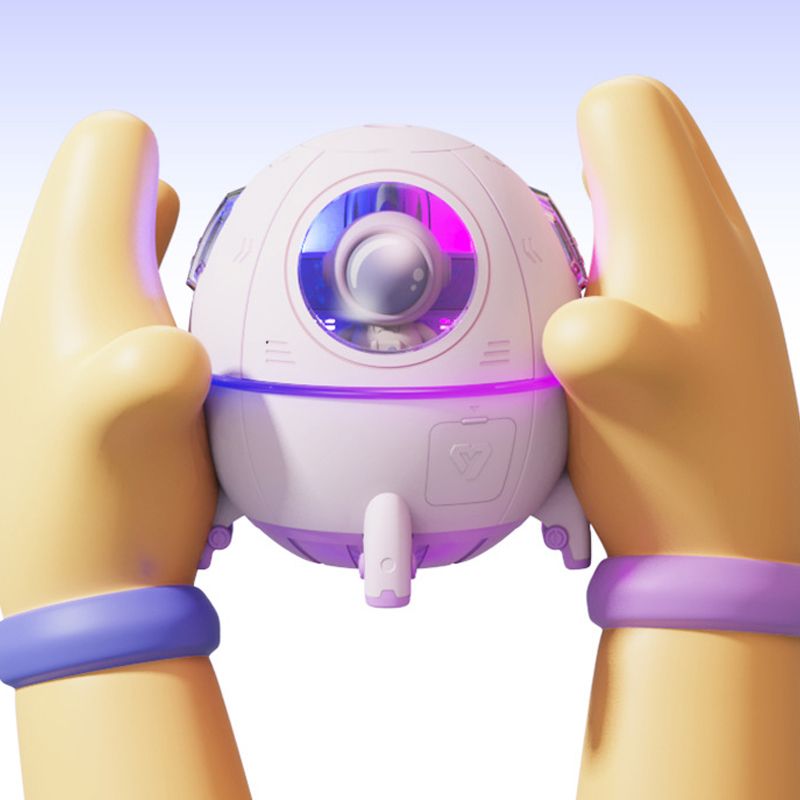 Humidifier with Colorful Night Light Aroma Essential Oil Diffuser Space Capsule Large Mist Mini Humidifiers for Bedroom Office Pink USB - Image 3