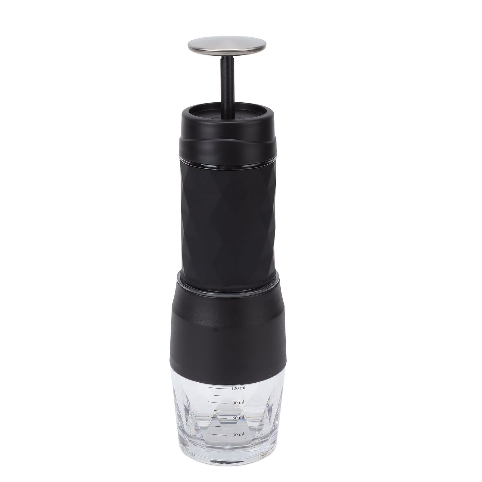 Maual Hand Coffee Maker Portable Travel Coffee Machine Compatible Ground Coffee and Coffee Capsule for Outdoor Black - Image 2