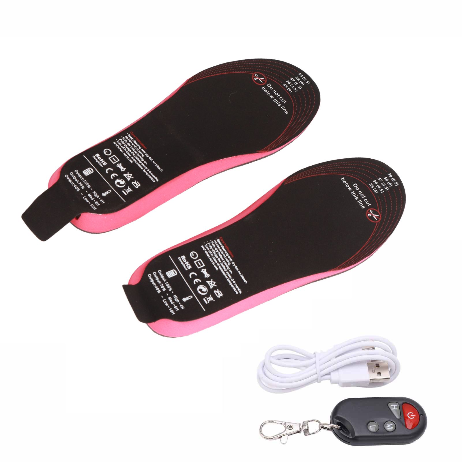 Heated Insoles DIY Cuttable Smart Remote Control USB Rechargeable Electric Heating Insoles for Men Women Outdoor Size 35‑40 - Image 2