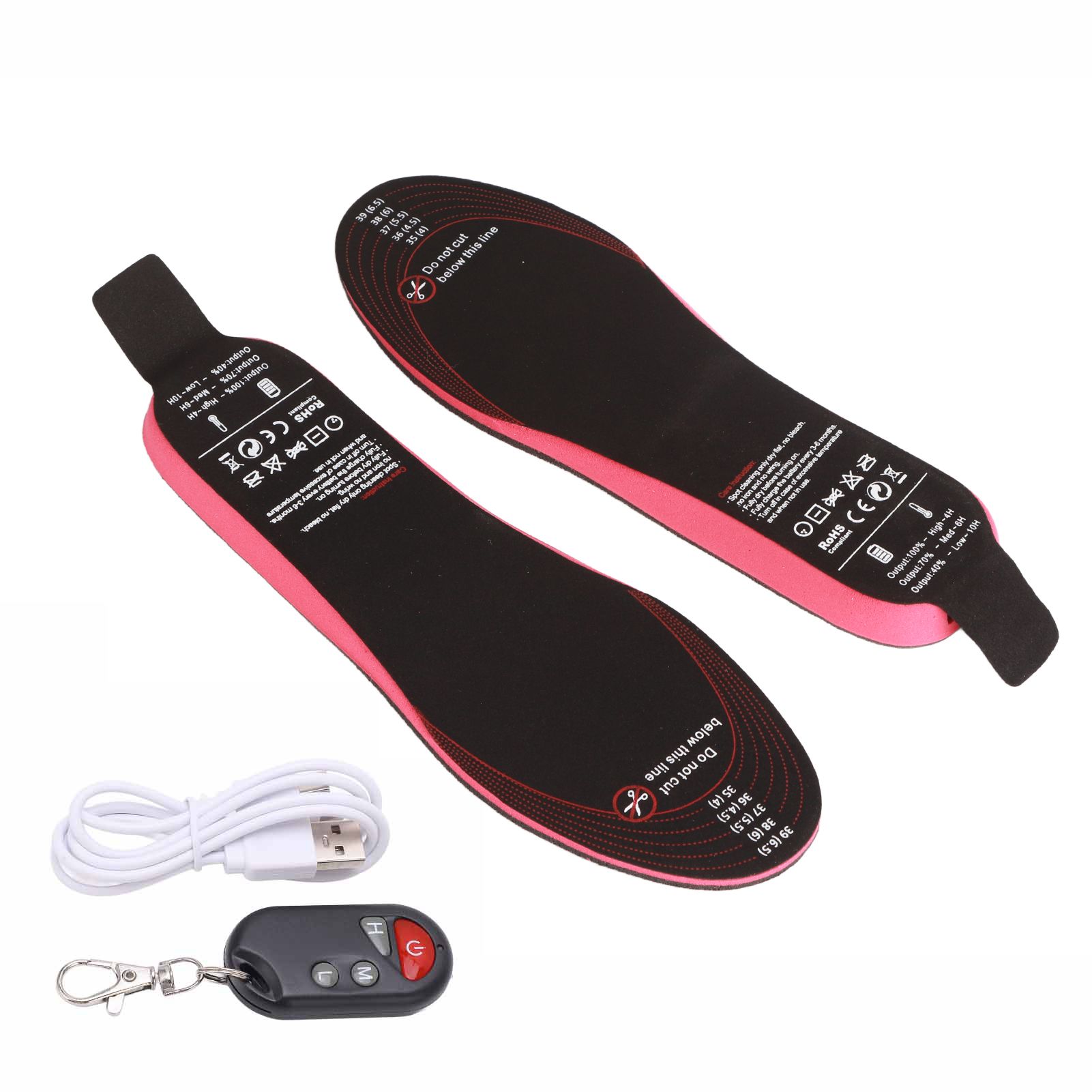 Heated Insoles DIY Cuttable Smart Remote Control USB Rechargeable Electric Heating Insoles for Men Women Outdoor Size 35‑40 - Image 5