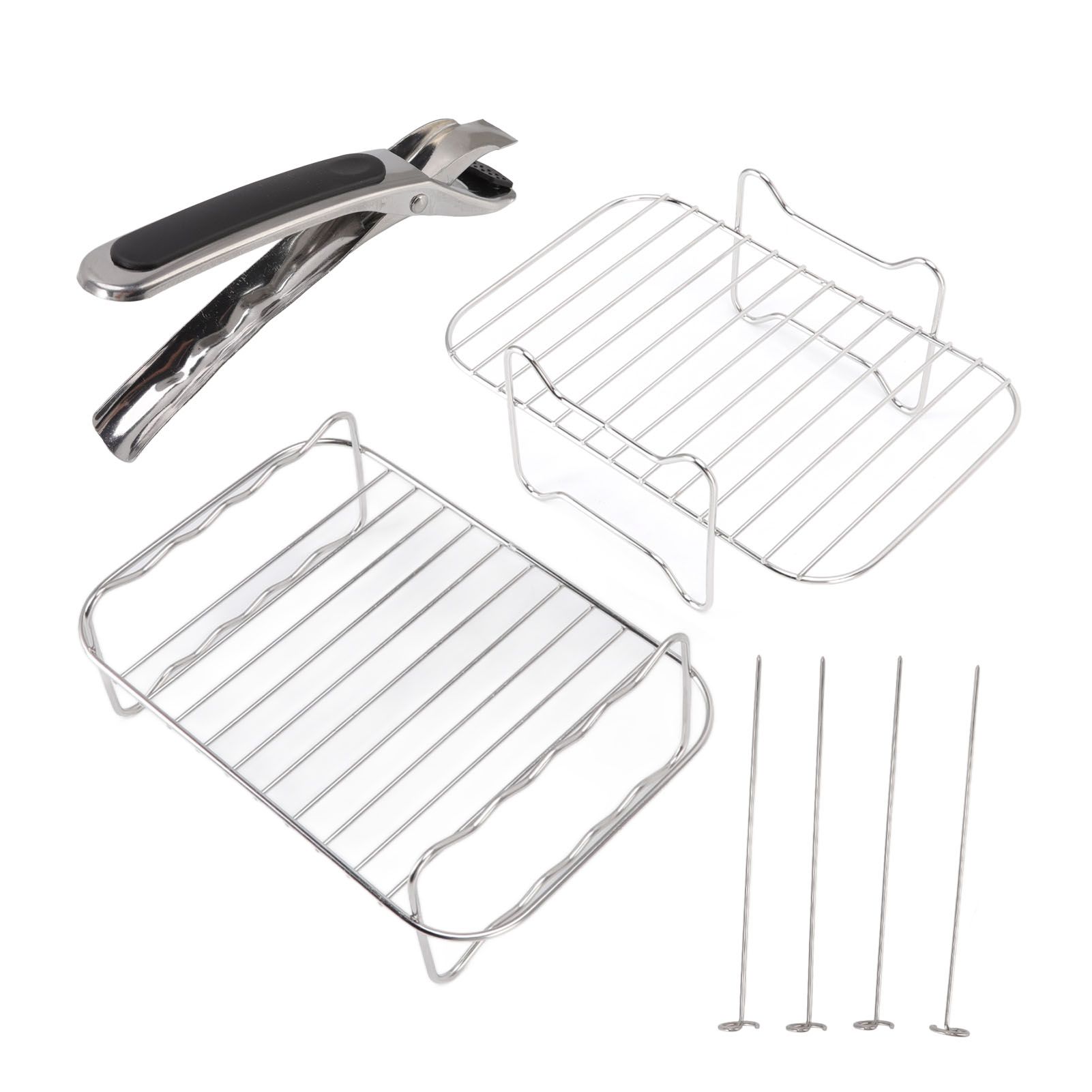 Fryer Rack Stainless Steel Skewer Rack Fryer Steaming Rack with Anti Scalding Clip Skewer for NINJA FOOD 8QT - Image 1